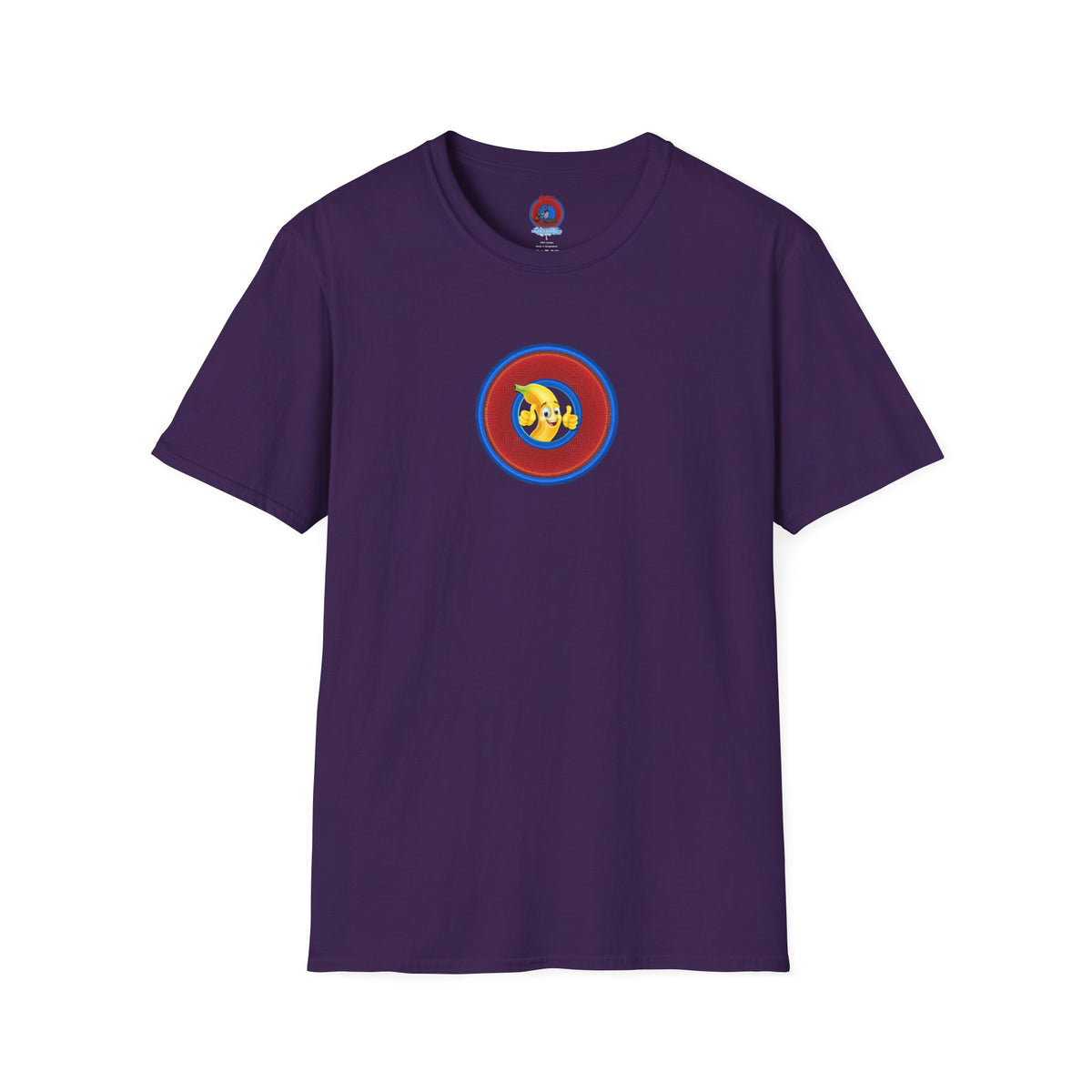 Classic Donut Tee - Unisex Soft-Style - "Dis sheet, it's bananas!" - series 1.0 - variant 6 - traditional red/blue donut