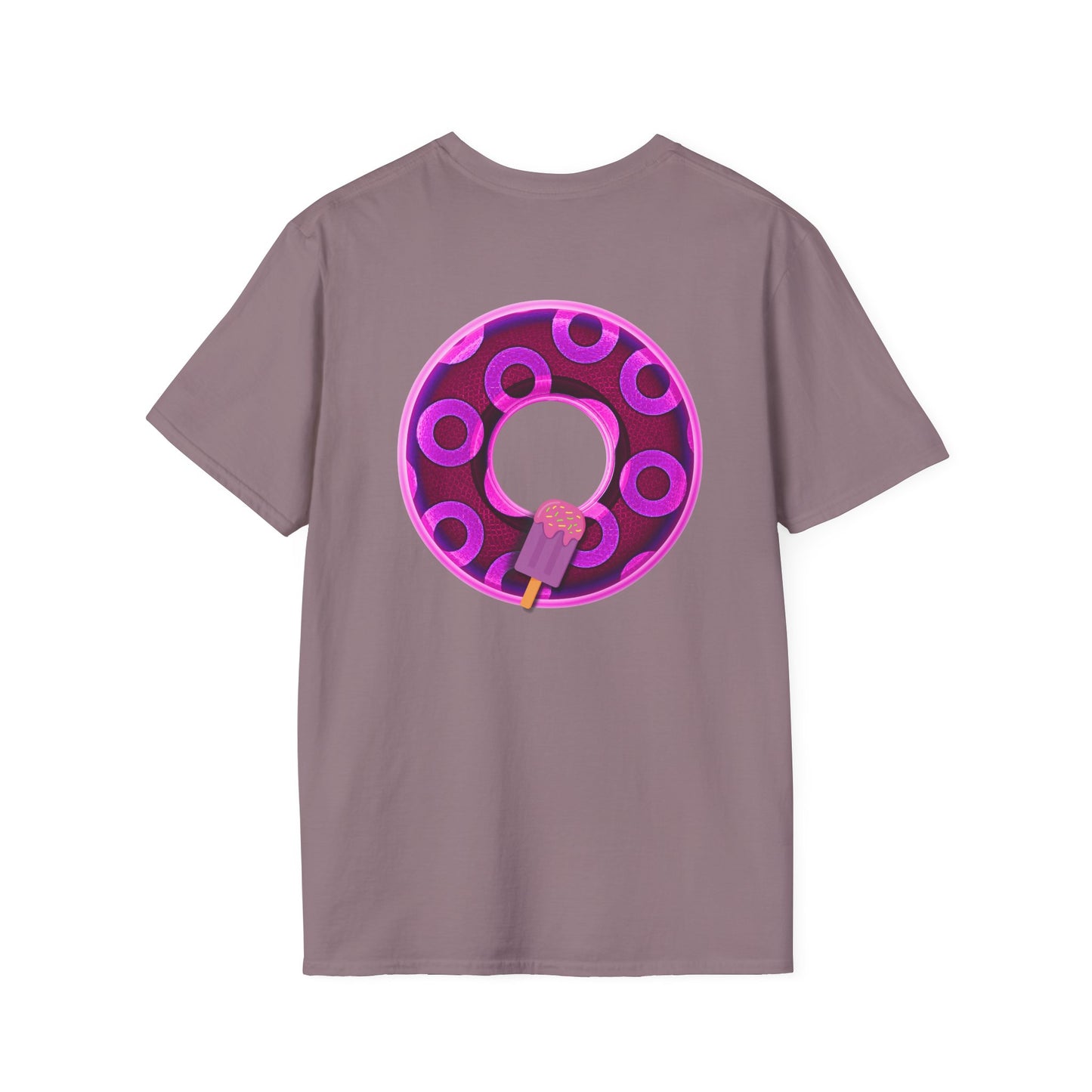 Classic Donut Tee - Unisex Soft-Style - "It's Ice Cream Popsicles - YEMSG Donut" - purple/magenta paradox donut - variant 1