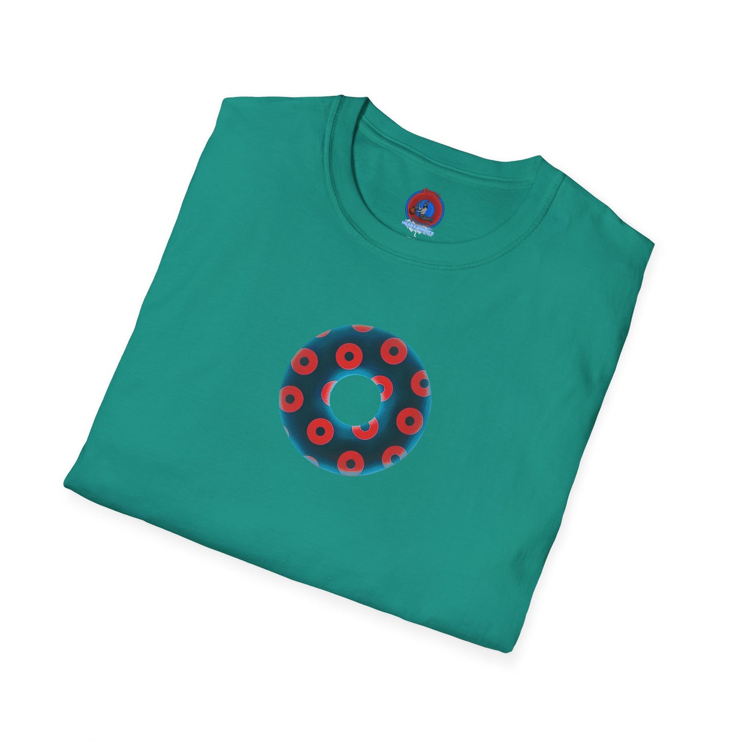 Plain Donuts/Unisex Soft-Style - "Plain Blimpy Paradoxical Donuts" - steel blue/red donuts