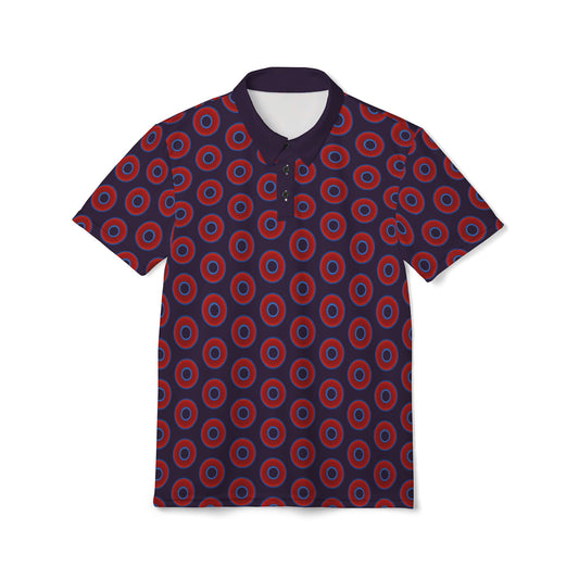AOP Donut Polo - vivid donut print w/midnight purple background [unisex]