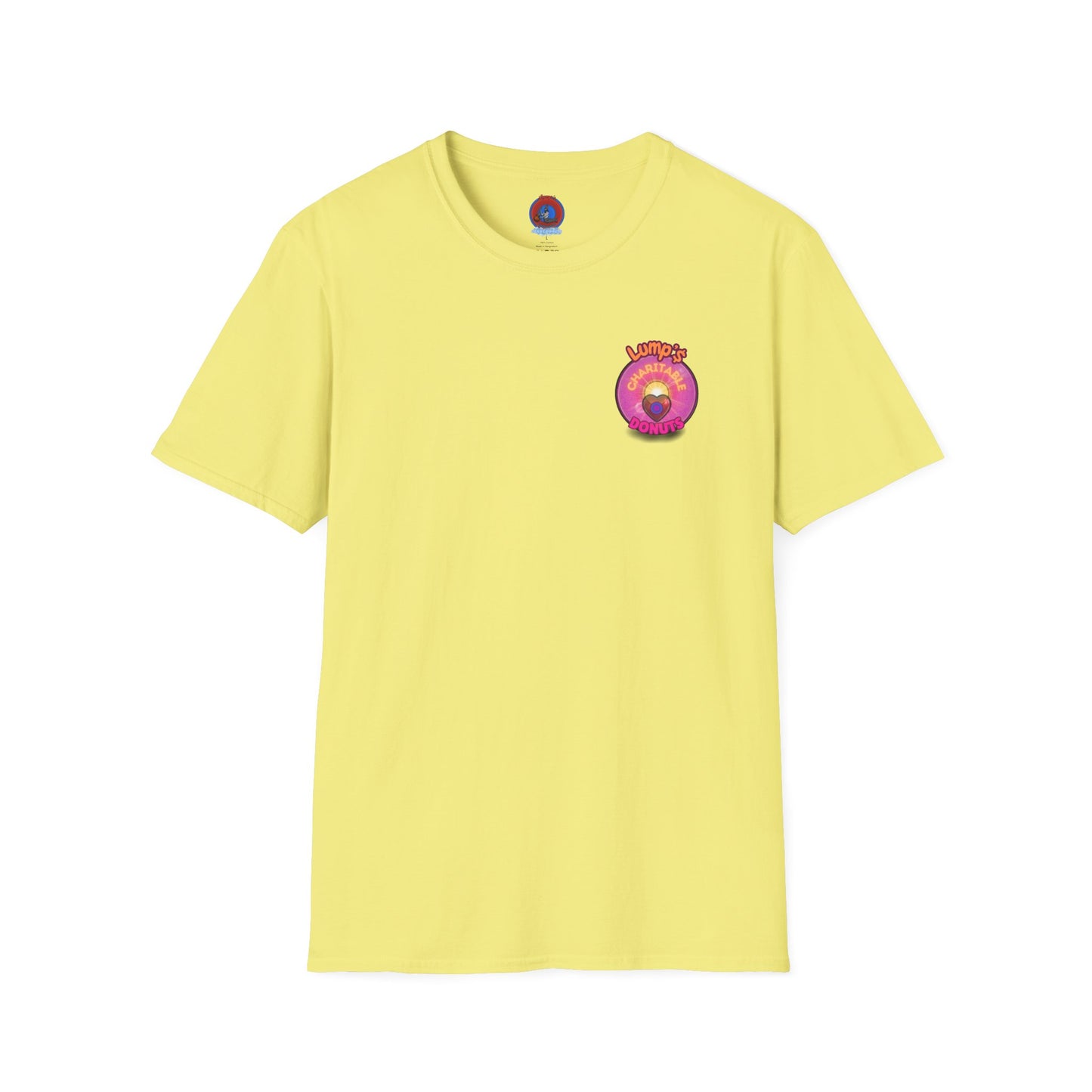 Classic Donut Tee - Unisex Soft-Style - "Lump's Official Charitable Donut" - series 1.0  - magenta donut [*100 to general charity fund]