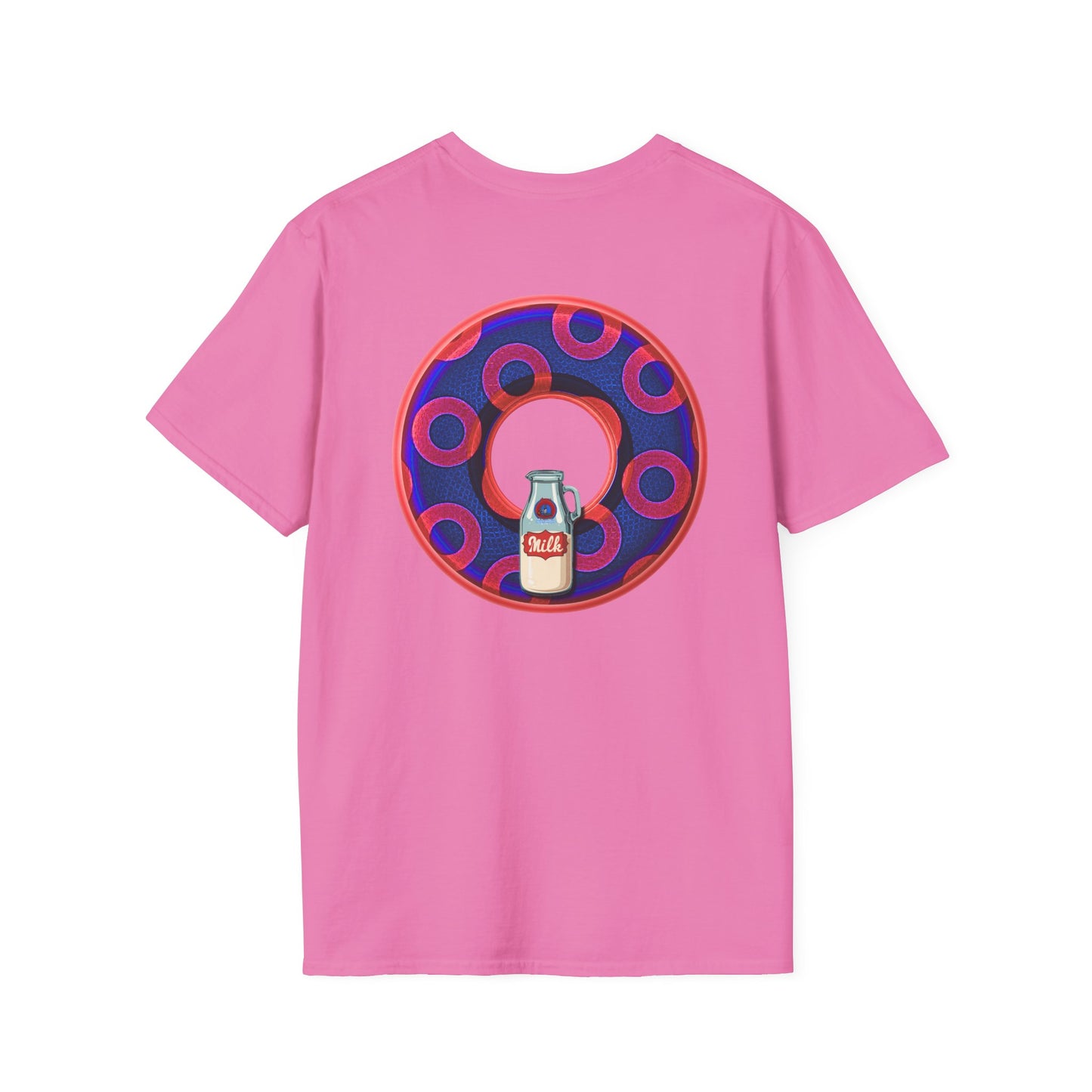 Classic Donut Tee - Unisex Soft-Style - "Wooked Cream - YEMSG Donut " - dark electric blue/red rustic paradox donut - variant 2