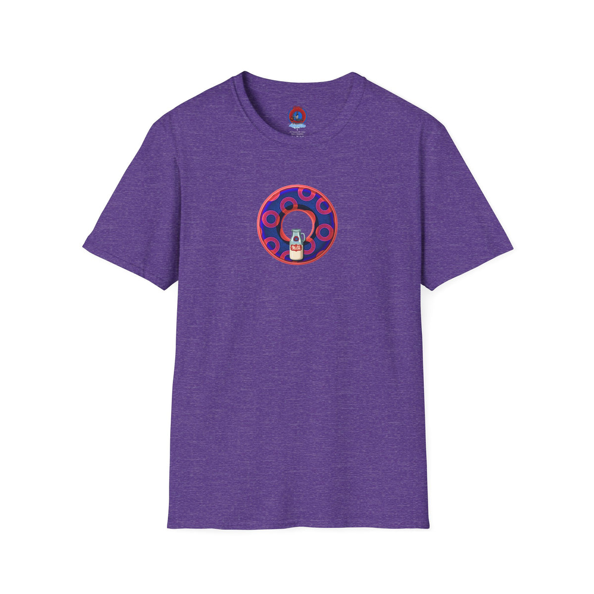 Classic Donut Tee - Unisex Soft-Style - "Wooked Cream - YEMSG Donut " - dark electric blue/red rustic paradox donut - variant 2