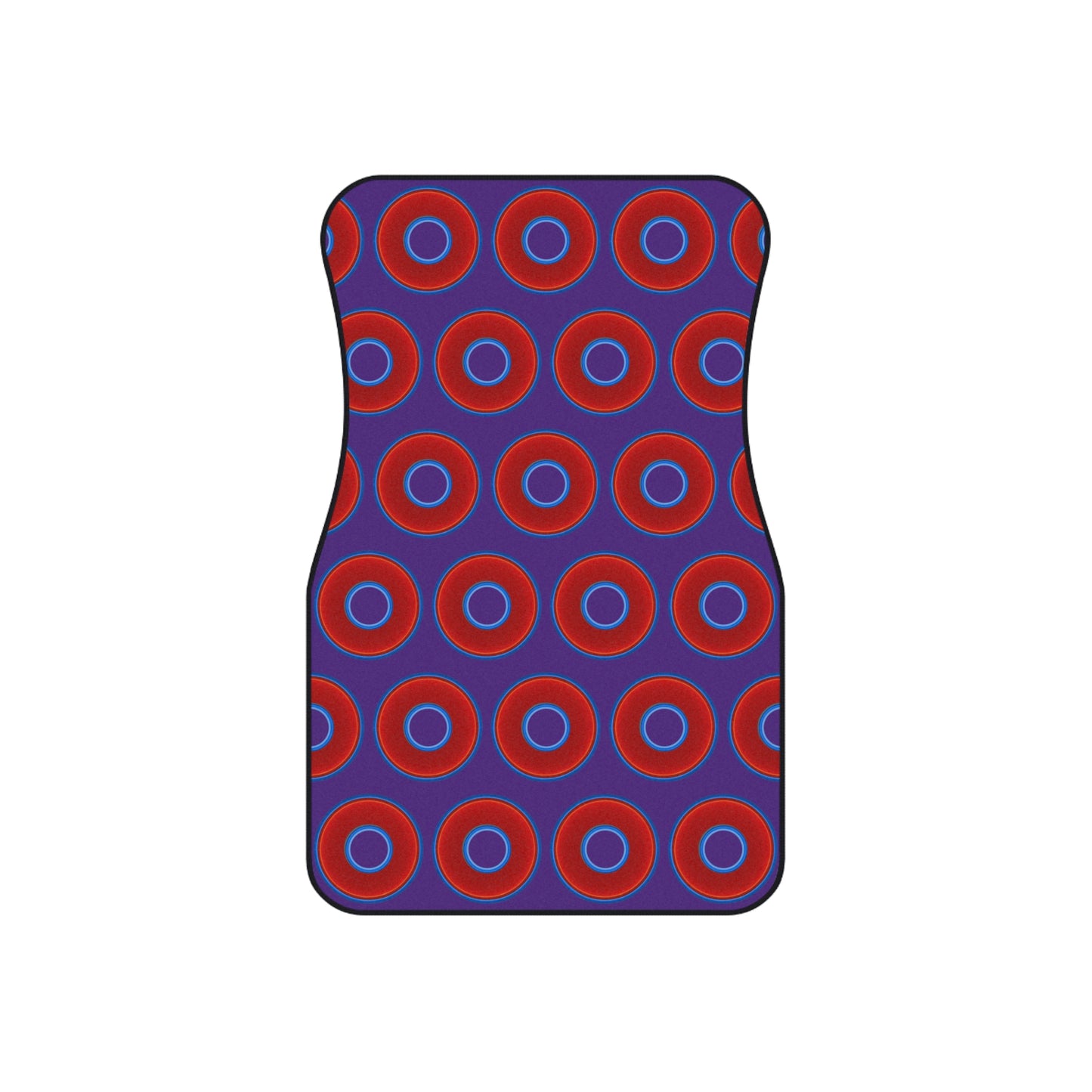 Contacted Car Mats - Set of 2/Front - vivid donut print w/purple background