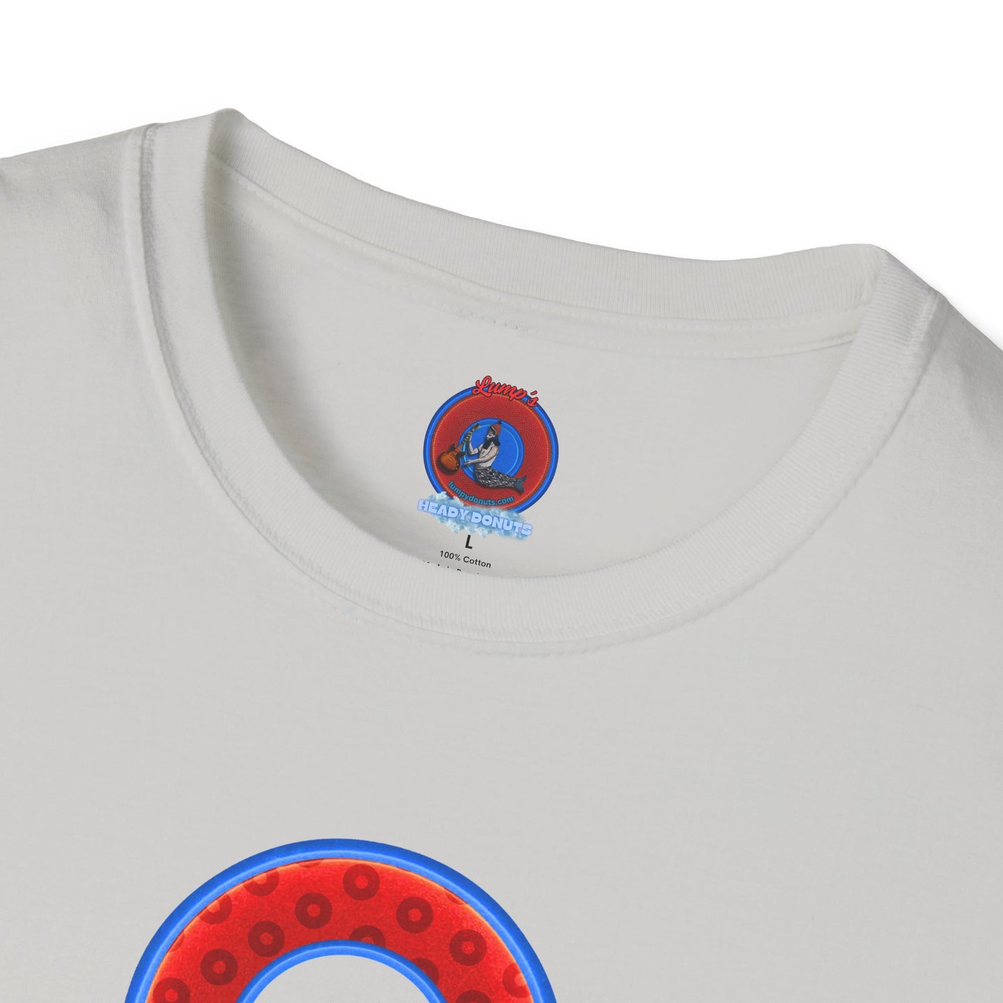 Plain Donuts/Unisex Soft-Style - "Plain Wide Mouthed Paradoxical Donuts" - red/medium royal blue donuts