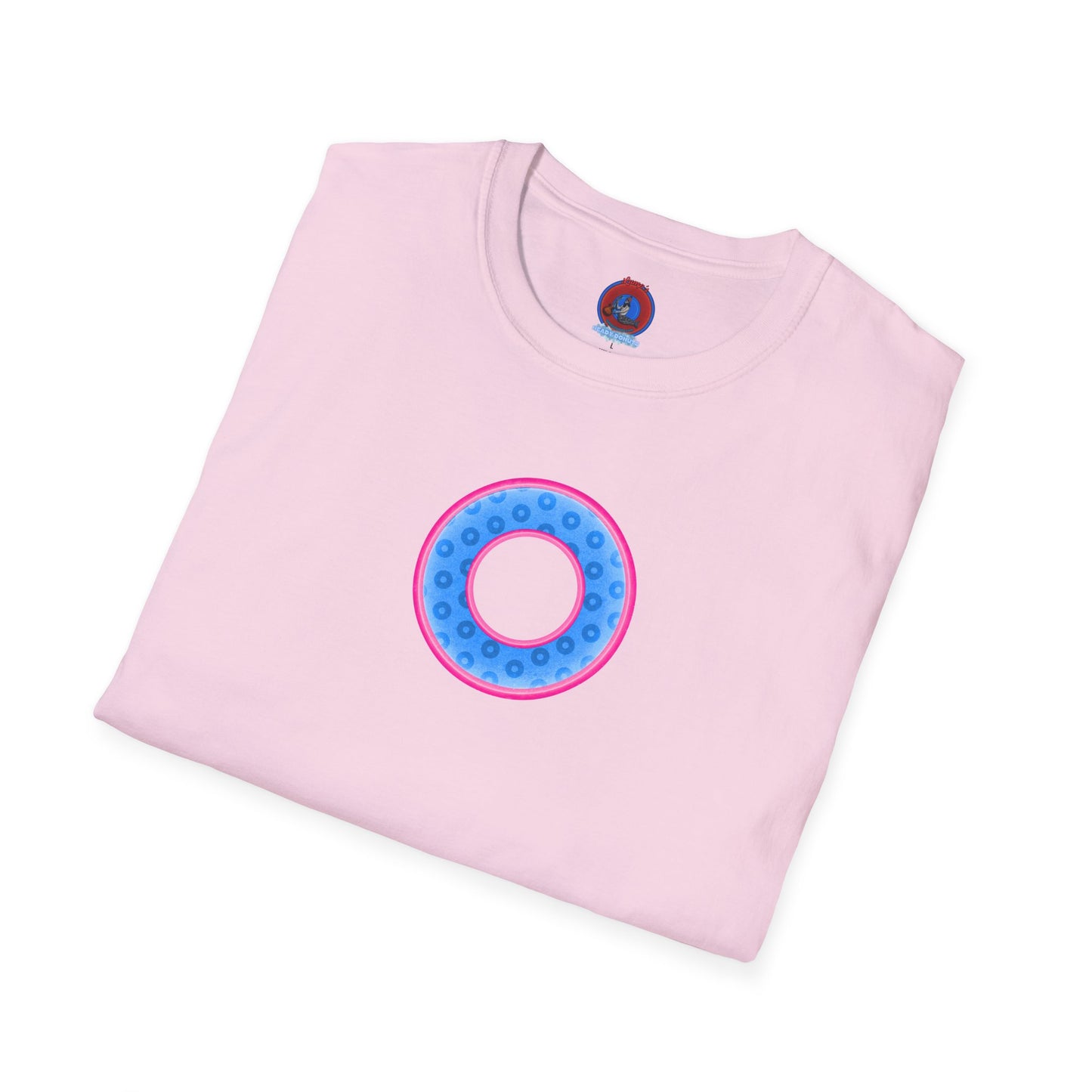 Plain Donuts/Unisex Soft-Style - "Plain Wide Mouthed Paradoxical Donuts" - light blue/pink donuts