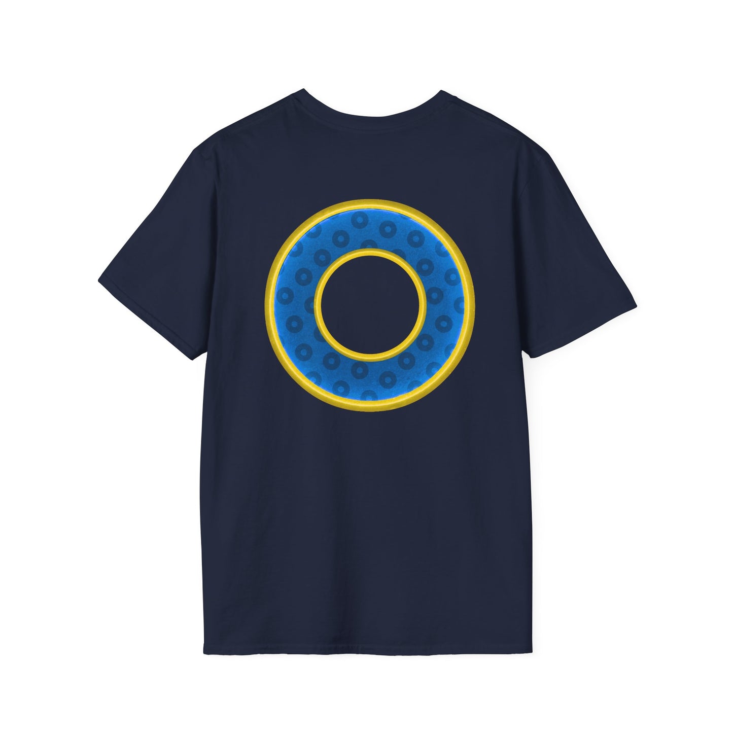 Plain Donuts/Unisex Soft-Style - "Plain Wide Mouthed Paradoxical Donuts" - blue/yellow donuts