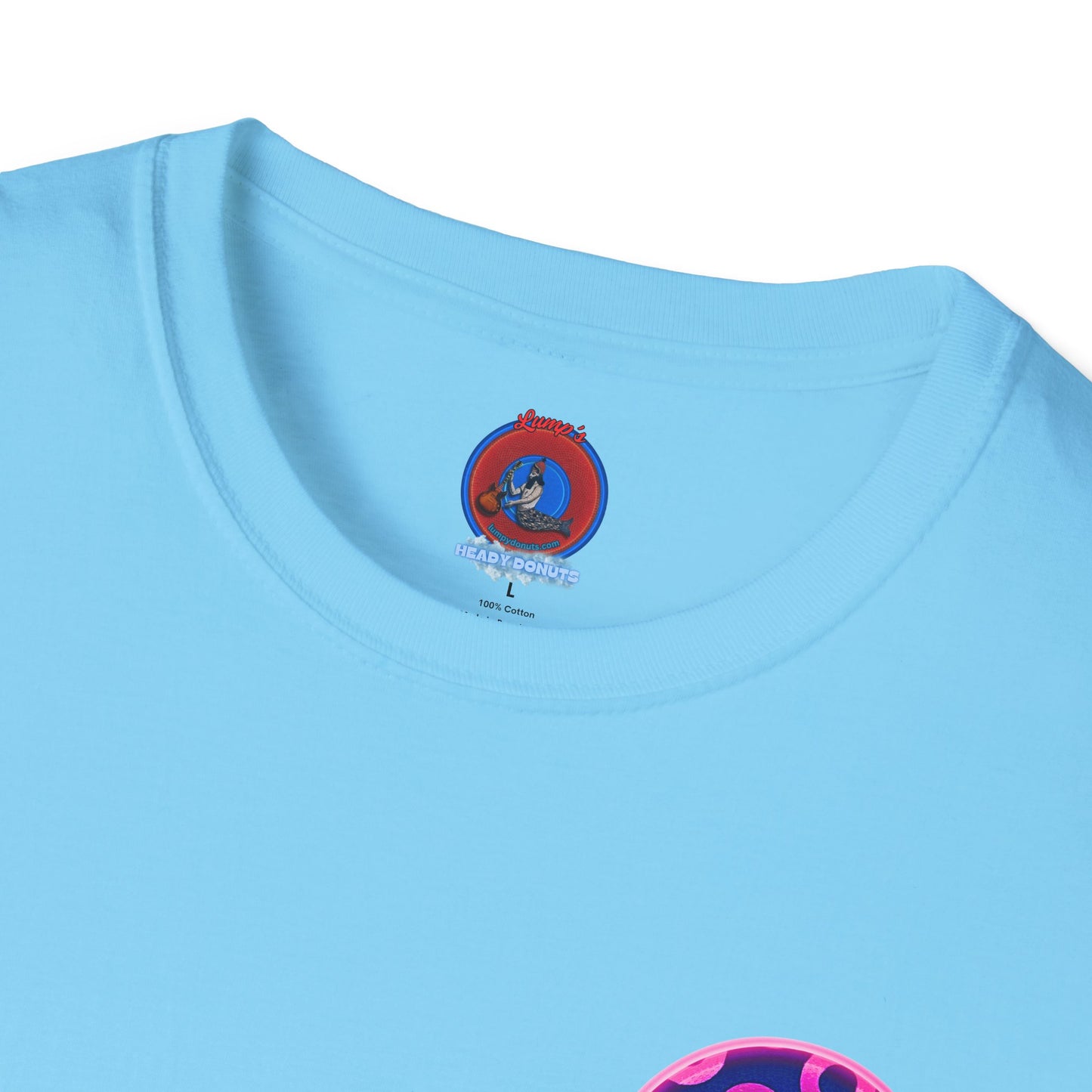 Classic Donut Tee - Unisex Soft-Style - "Wooked Cream - YEMSG Donut " -blue/pink rustic paradox donut - variant 5