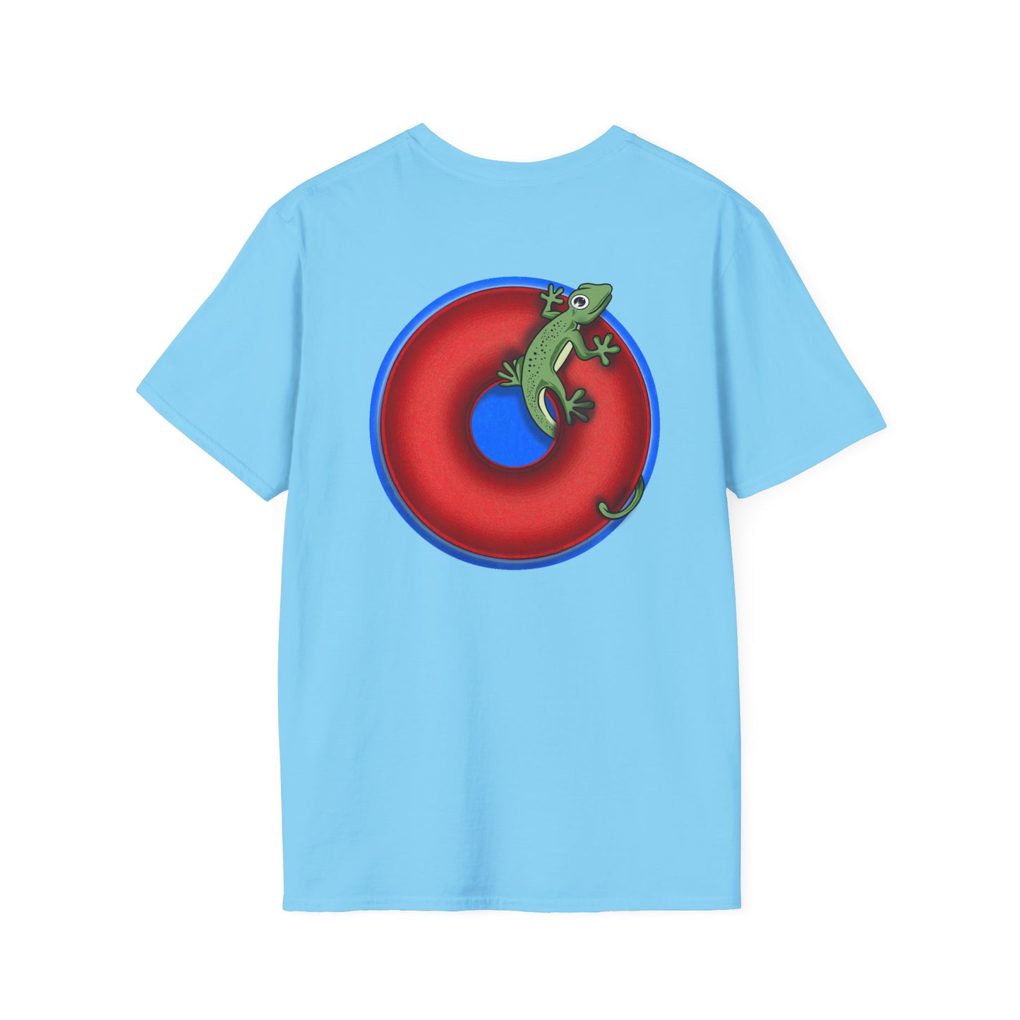 Classic Donut Tee - Unisex Soft-Style - "Practically Extinct Tee Shirt" - plump vivid red donut- variant 2