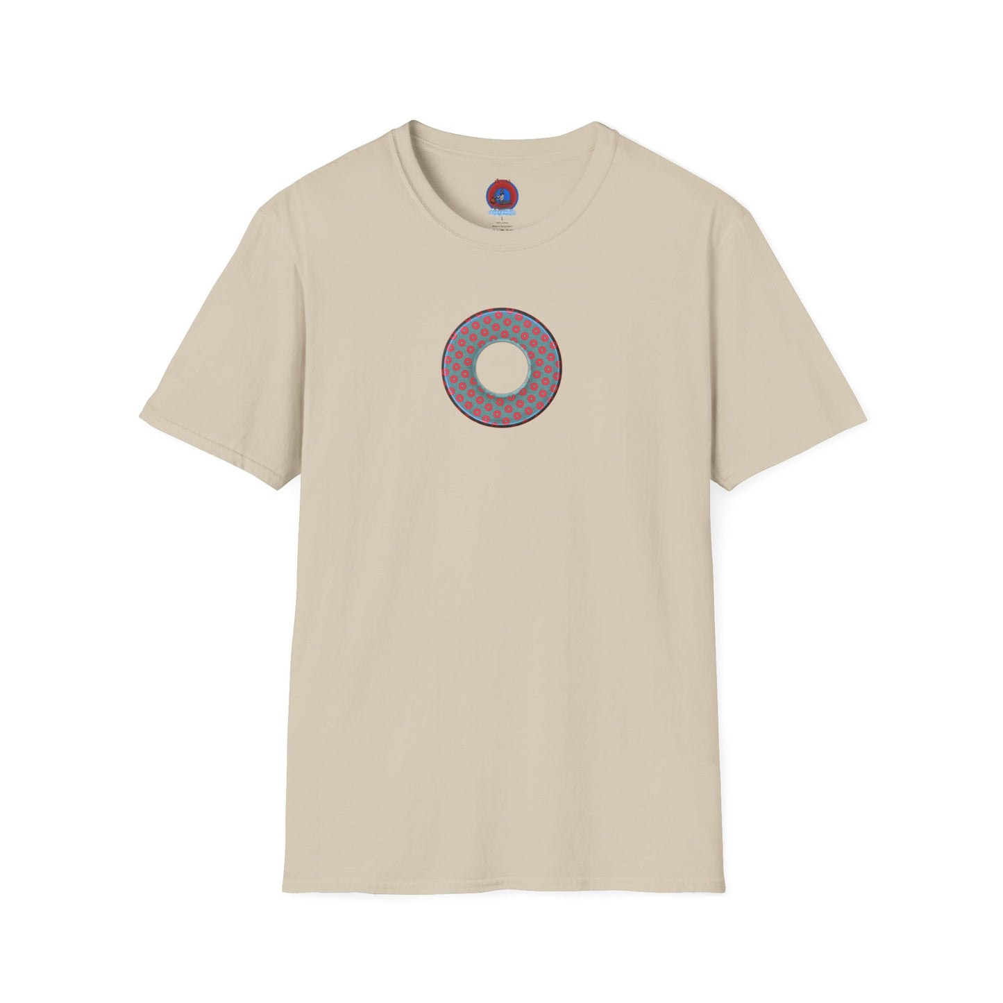 Plain Donuts/Unisex Soft-Style - "Plain Electric Paradoxical Donuts" - steel blue/red donuts