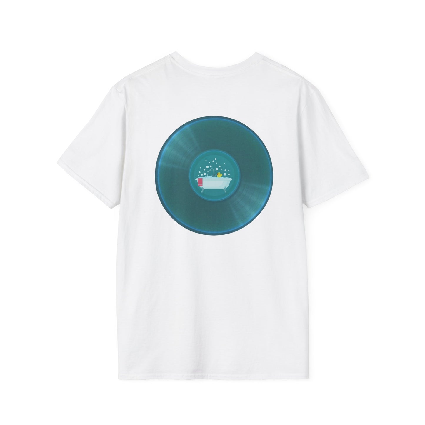 Classic Donut Tee - Unisex Soft-Style - "Bathtub Fun" - dark aquamarine donut
