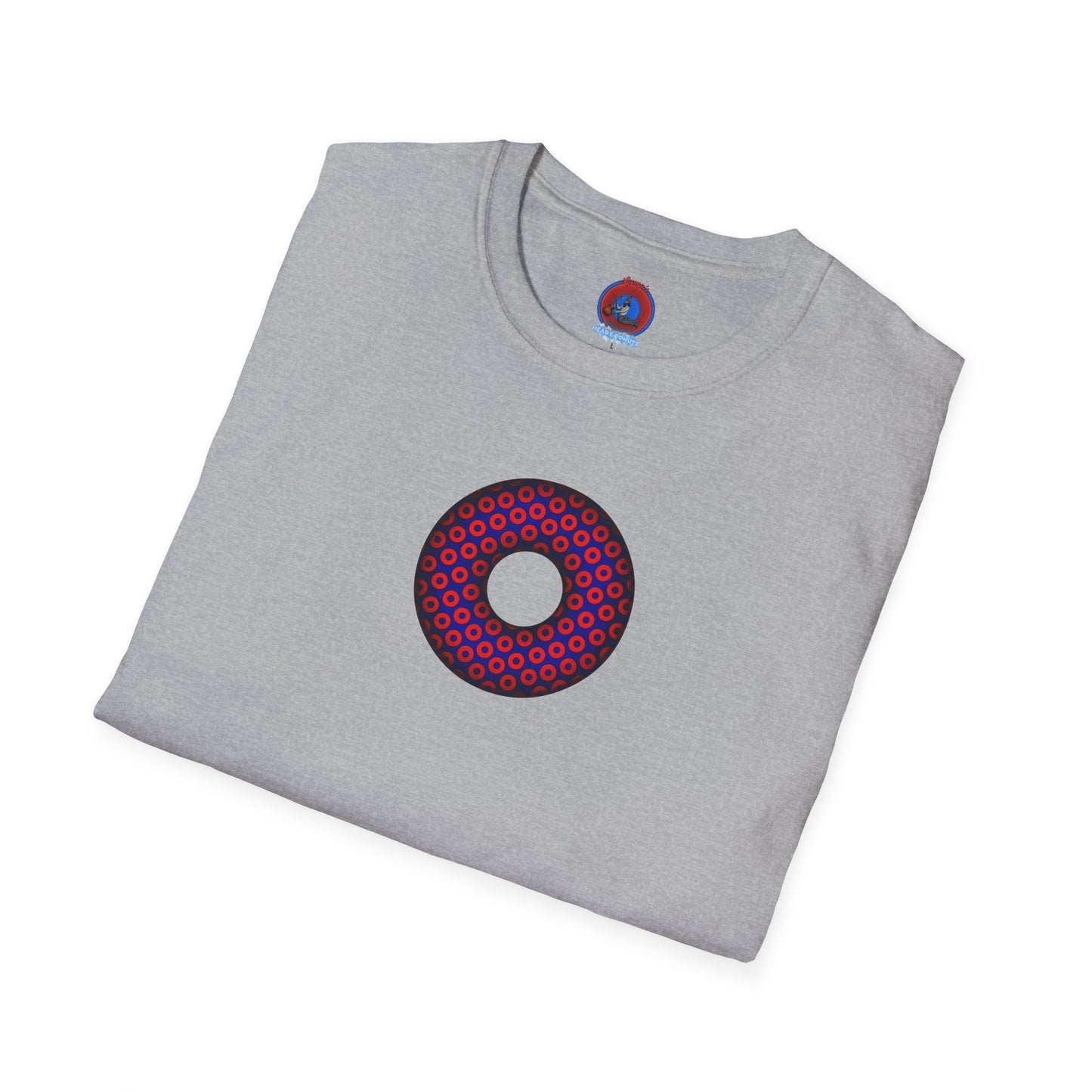 Plain Donuts/Unisex Soft-Style - "Plain Paradoxical Grided Donuts" - red/blue donuts