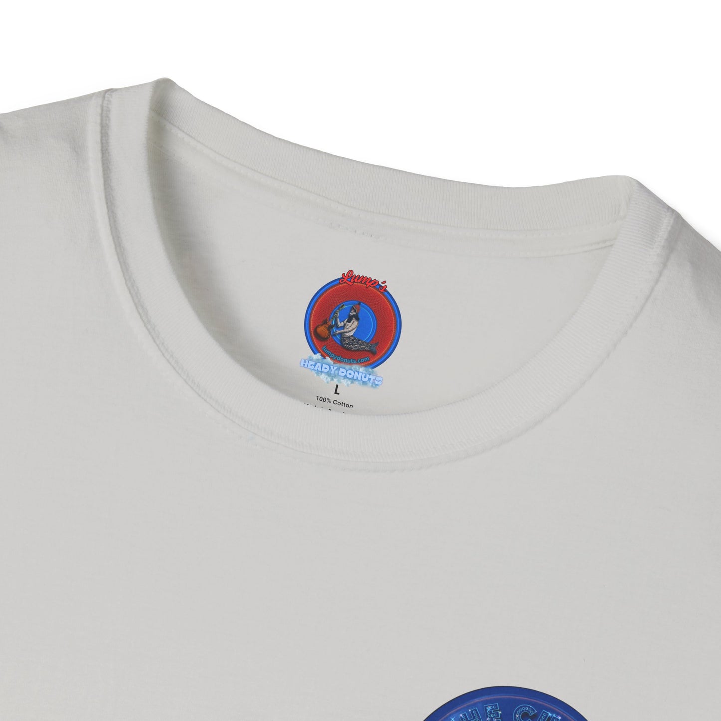 Classic Donut Tee - Unisex Soft-Style - "The Donut Without" - series 1.0  - variant 1 - blue donut