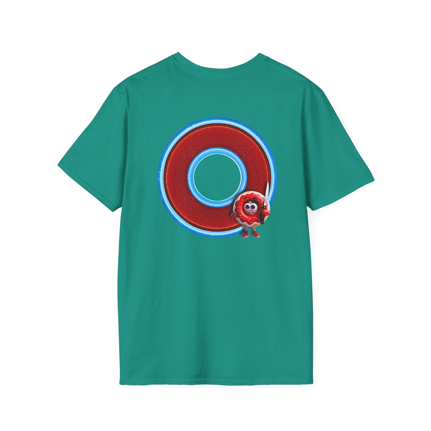 Classic Donut Tee - Unisex Soft-Style - "My Friend the Donut " - series 1.0  - variant 1 - red/blue donut