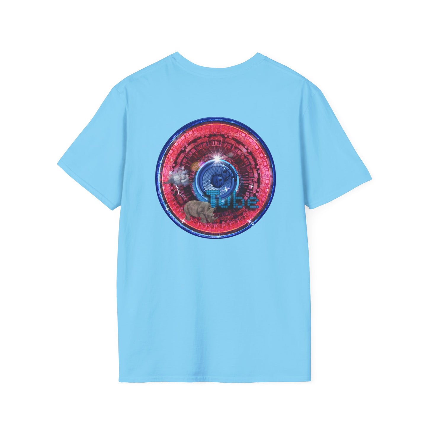 Classic Donut Tee - Unisex Soft-Style - "Rhinos Do Run From Thunder" - series 1.0  - variant 2 - red donut