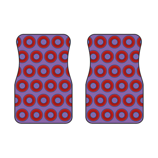 Contacted Car Mats - Set of 2/Front - vivid donut print w/light purple background