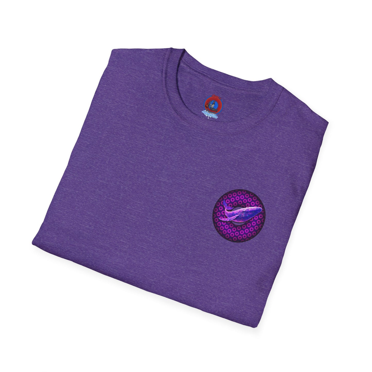 Classic Donut Tee - Unisex Soft-Style - "A Purple Humpback Whale of a Good Time" - variant 1 - purple paradoxical donut
