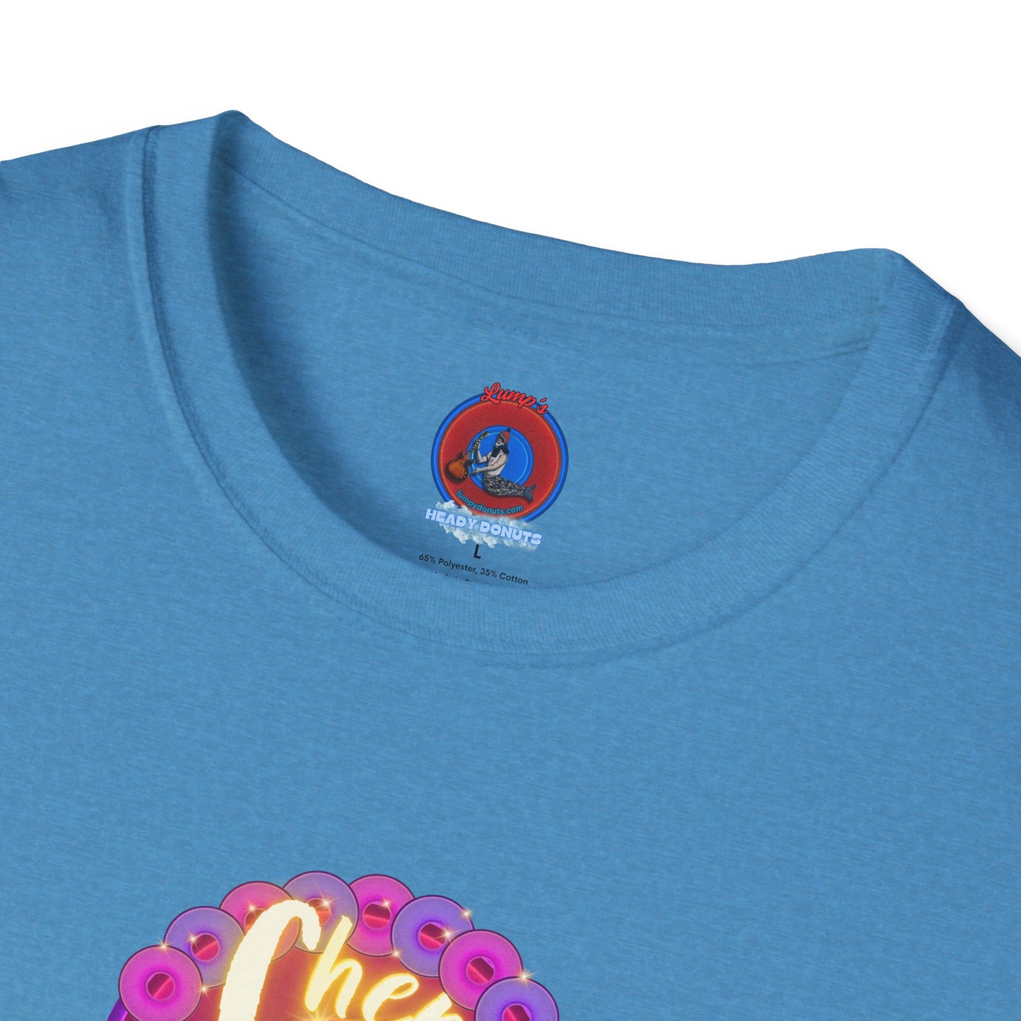 Classic Donut Tee - Unisex Soft-Style - "Chering is Caring Donut' - vivid magenta/purple donut