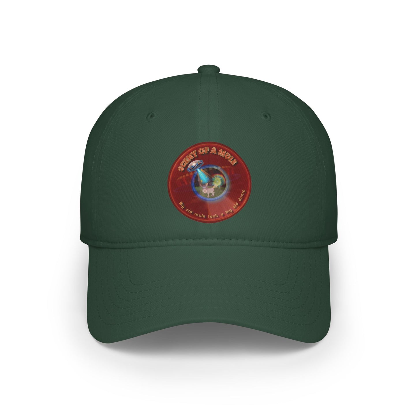Lumpy Donut Baseball Cap - "Donut Caps? In Tomahawk County?" - variant 2 - vivid red donut w/
