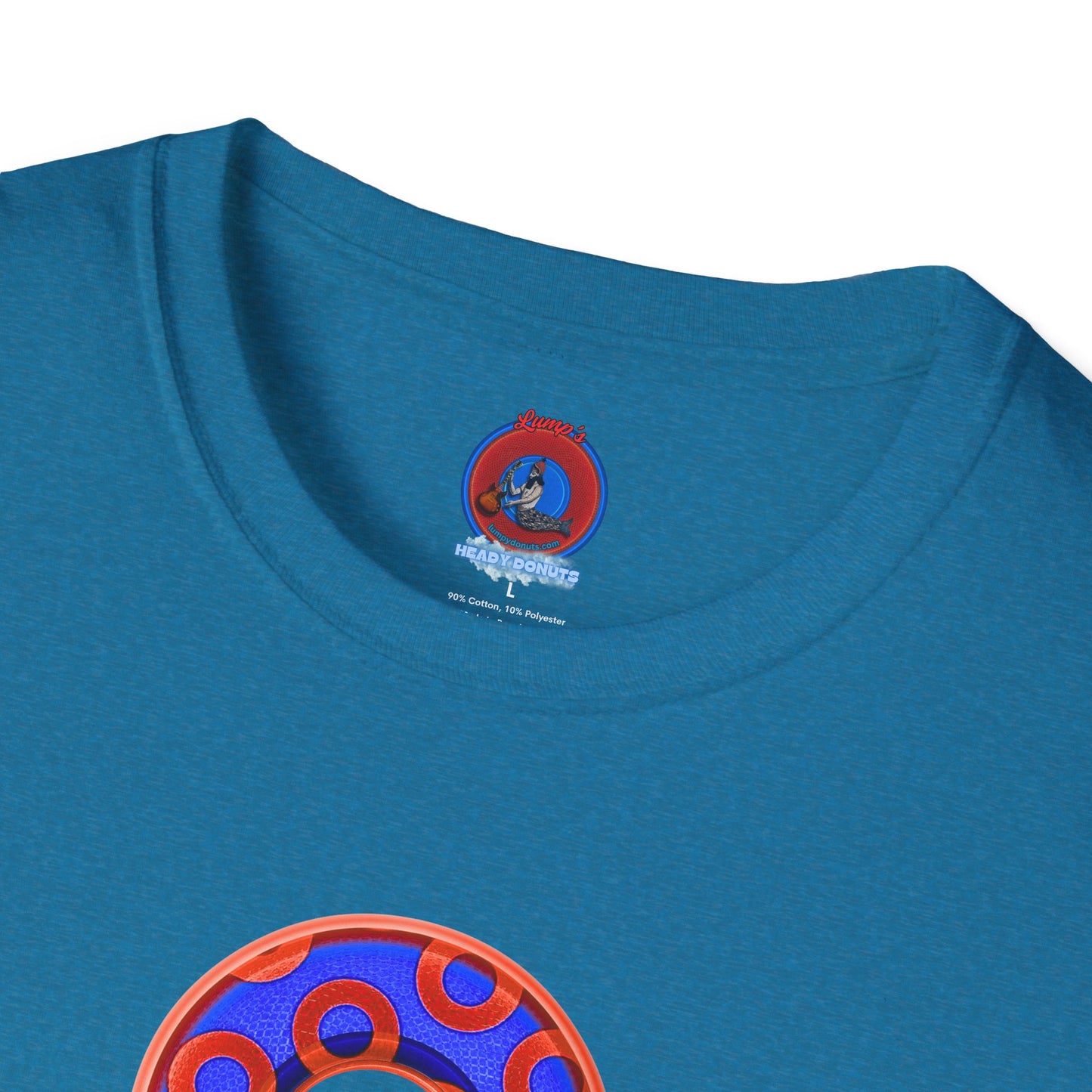 Plain Donuts/Unisex Soft-Style - "Plain Rustic Paradoxical Donuts" - electric blue/red donuts