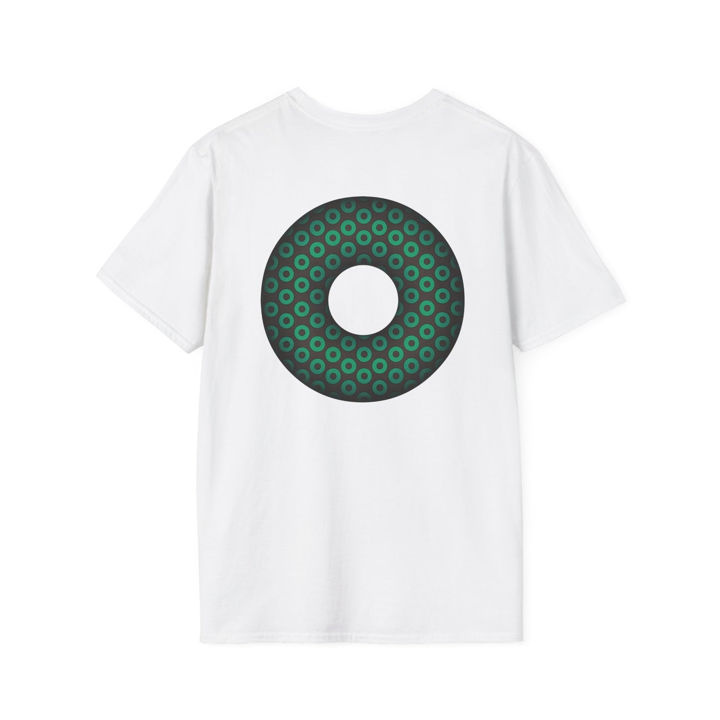 Plain Donuts/Unisex Soft-Style - "Plain Paradoxical Grided Donuts" - green/dark gray donuts