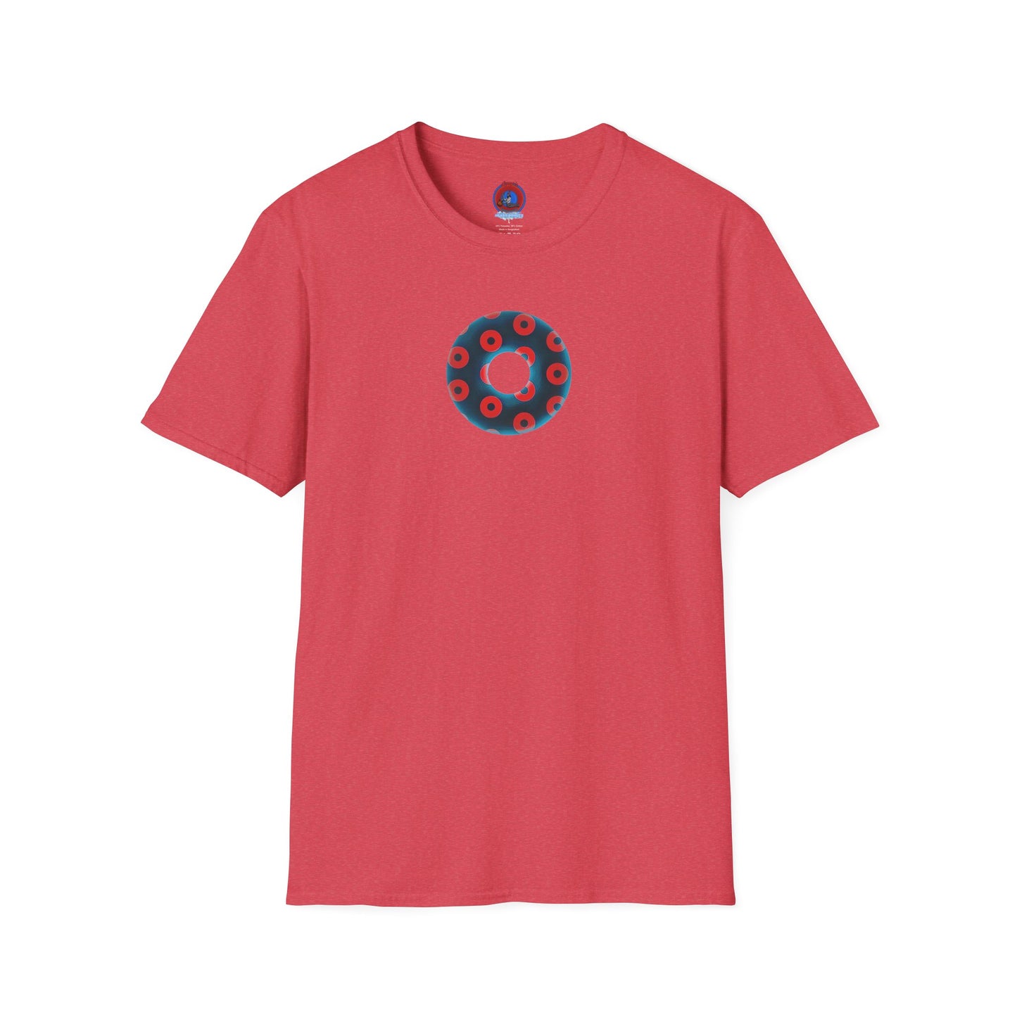 Plain Donuts/Unisex Soft-Style - "Plain Blimpy Paradoxical Donuts" - steel blue/red donuts