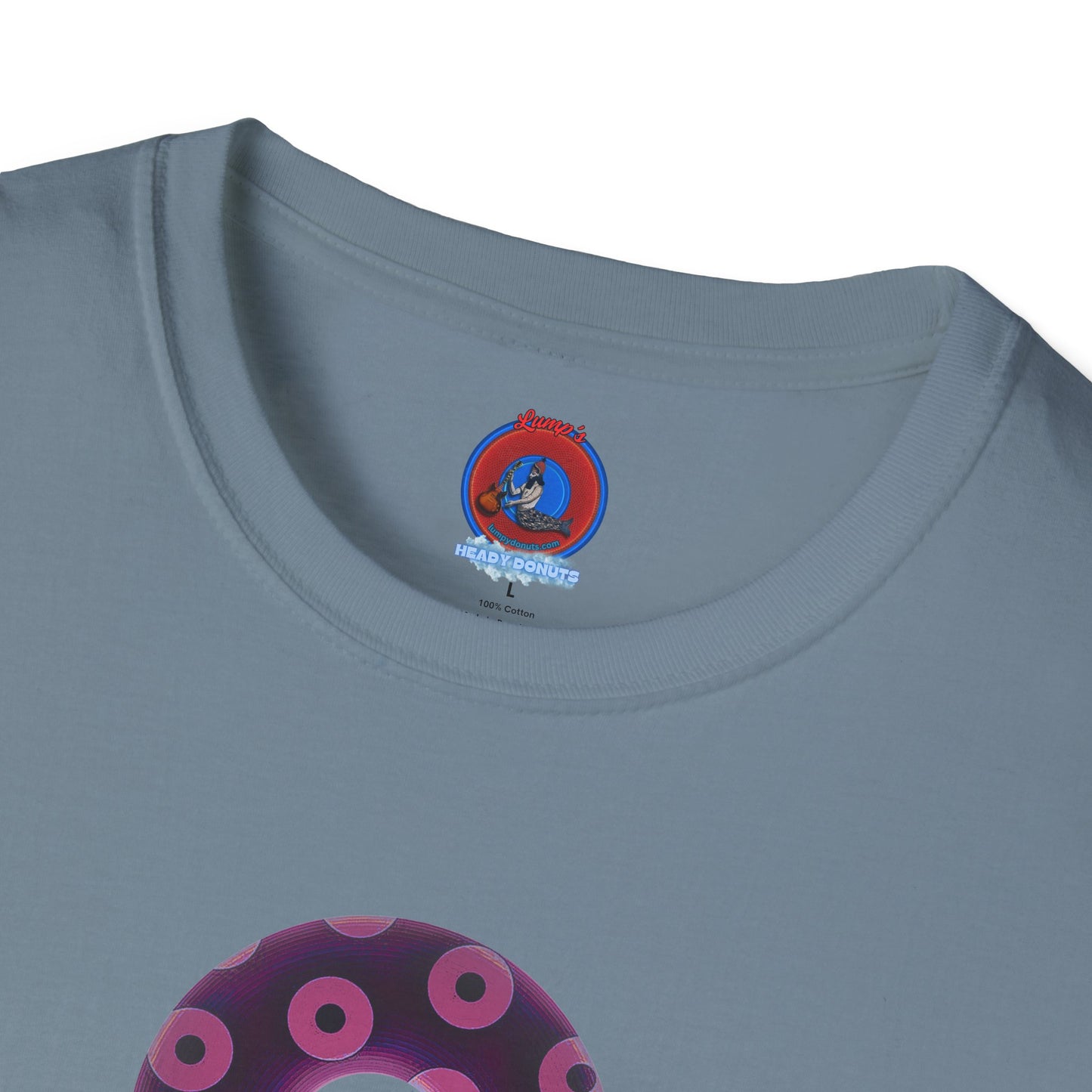 Plain Donuts/Unisex Soft-Style - "Plain Blimpy Paradoxical Donuts" - light magenta/red violet donuts
