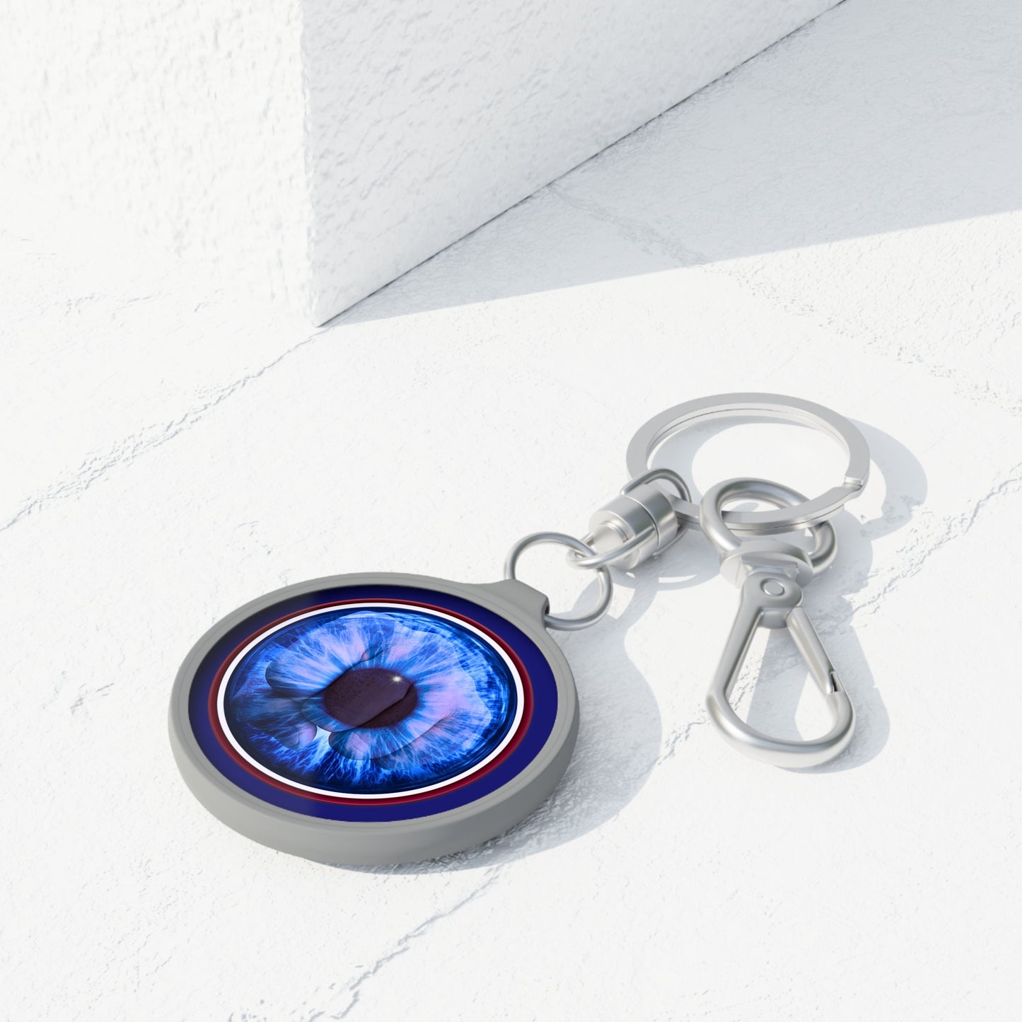 Lumpy Donut Keychain - "The Eye Sore Donut Keychain" - series 1.0 - variant 1 - blue eye donut