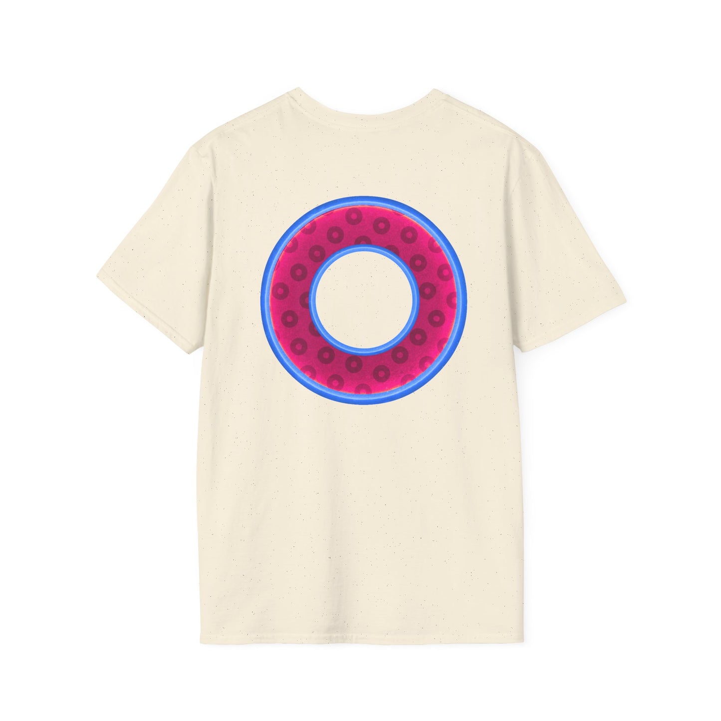 Plain Donuts/Unisex Soft-Style - "Plain Wide Mouthed Paradoxical Donuts" - bright magenta/light blue royal blue donuts