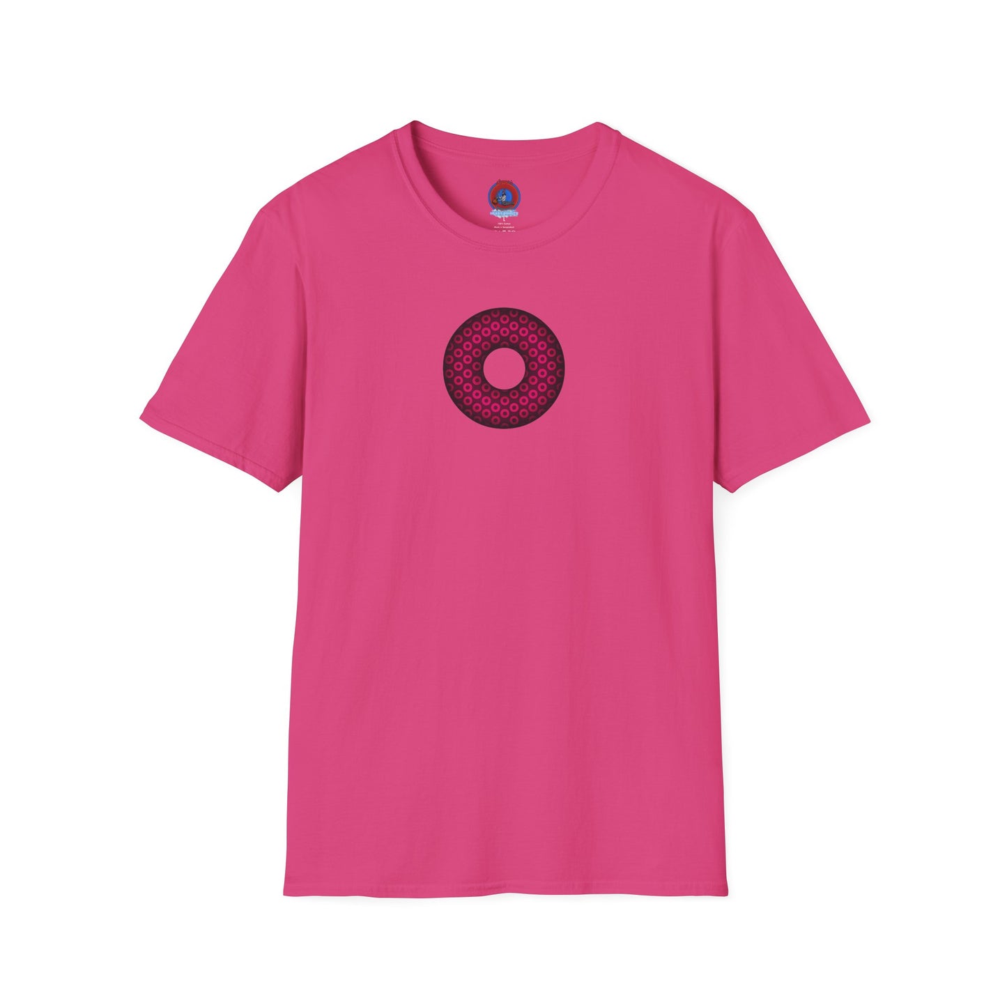 Plain Donuts/Unisex Soft-Style - "Plain Paradoxical Grided Donuts" - pink/burgundy donuts