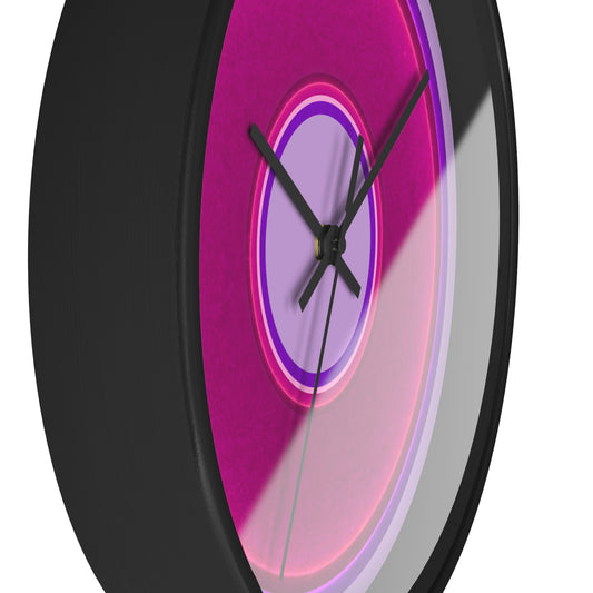 Lumpy Wall Clock - magenta vivid donut - variant 4 - w/wisteria purple background