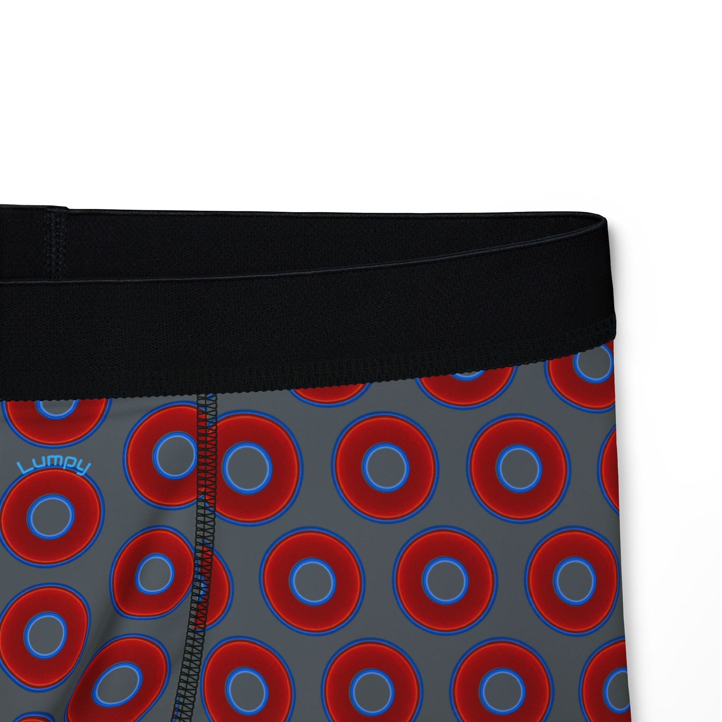 Men's Donut Boxers - red vivid donuts w/dark gray background