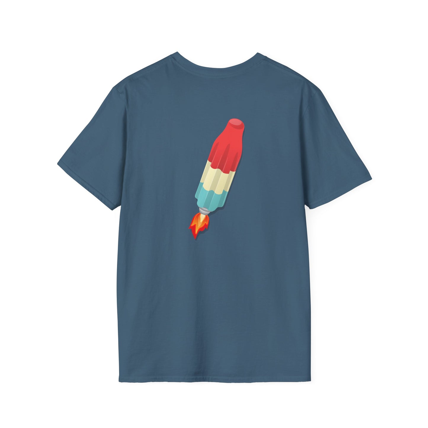 Classic Donut Tee - Unisex Soft-Style - "Blow this Popsicle Stand" - red/blue/cream - bomb pop