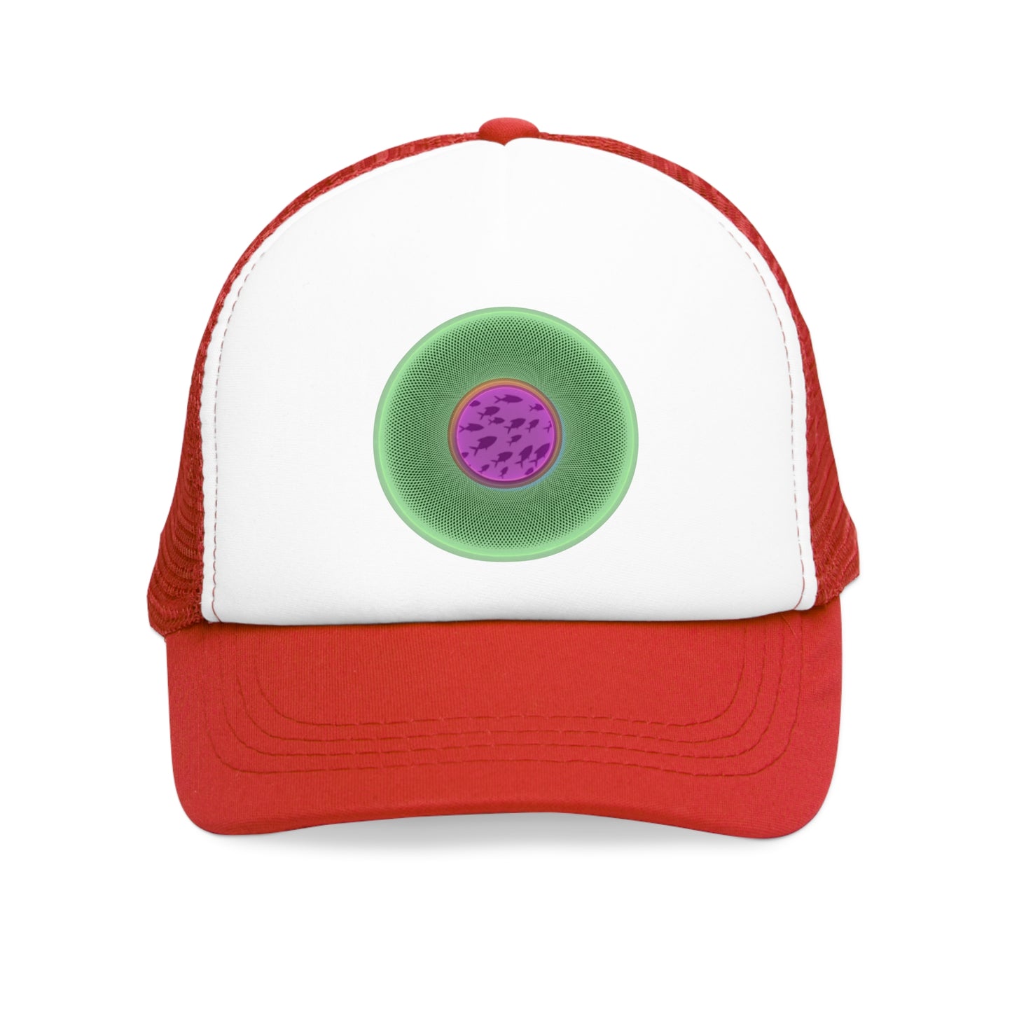 Lumpy Trucker Hat - "Donut Pastels Skool of Phishies" - variant 2 - green/purple