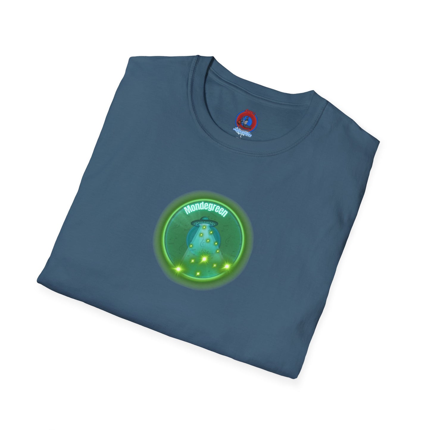 Classic Donut Tee - Unisex Soft-Style - "Close Encounters of the Delaware kind - Mondegreen Donut"  " variant 1 - green donut