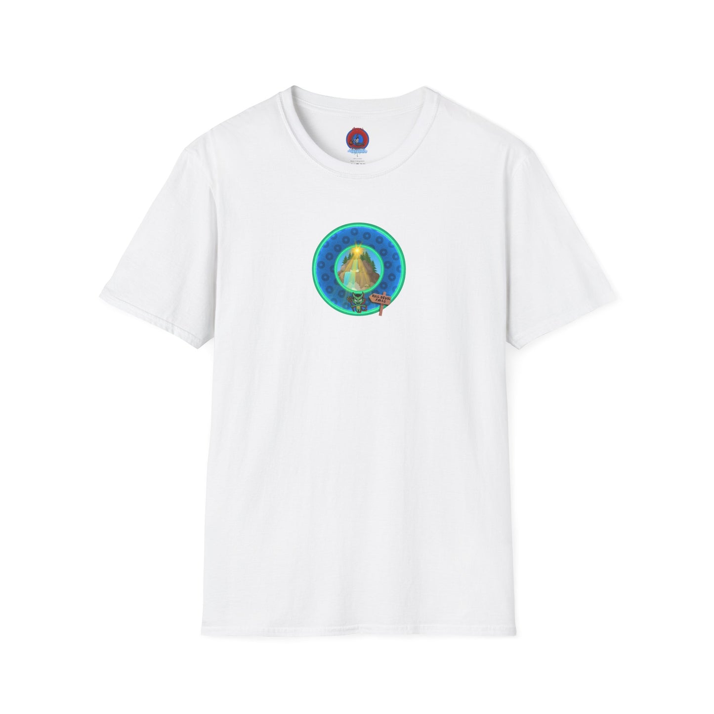 Classic Donut Tee - Unisex Soft-Style - "Devil's Drowning Donuts" - blue/green paradox donut
