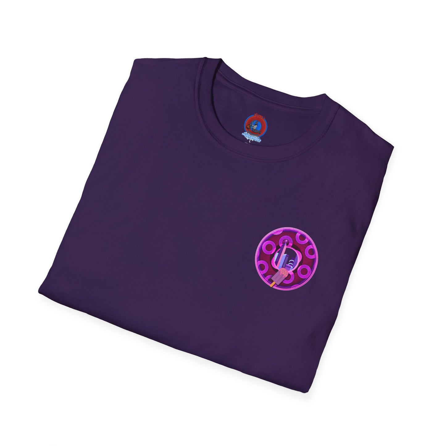 Classic Donut Tee - Unisex Soft-Style - "It's Ice Cream Popsicles - YEMSG Donut" - purple/magenta paradox donut - variant 2