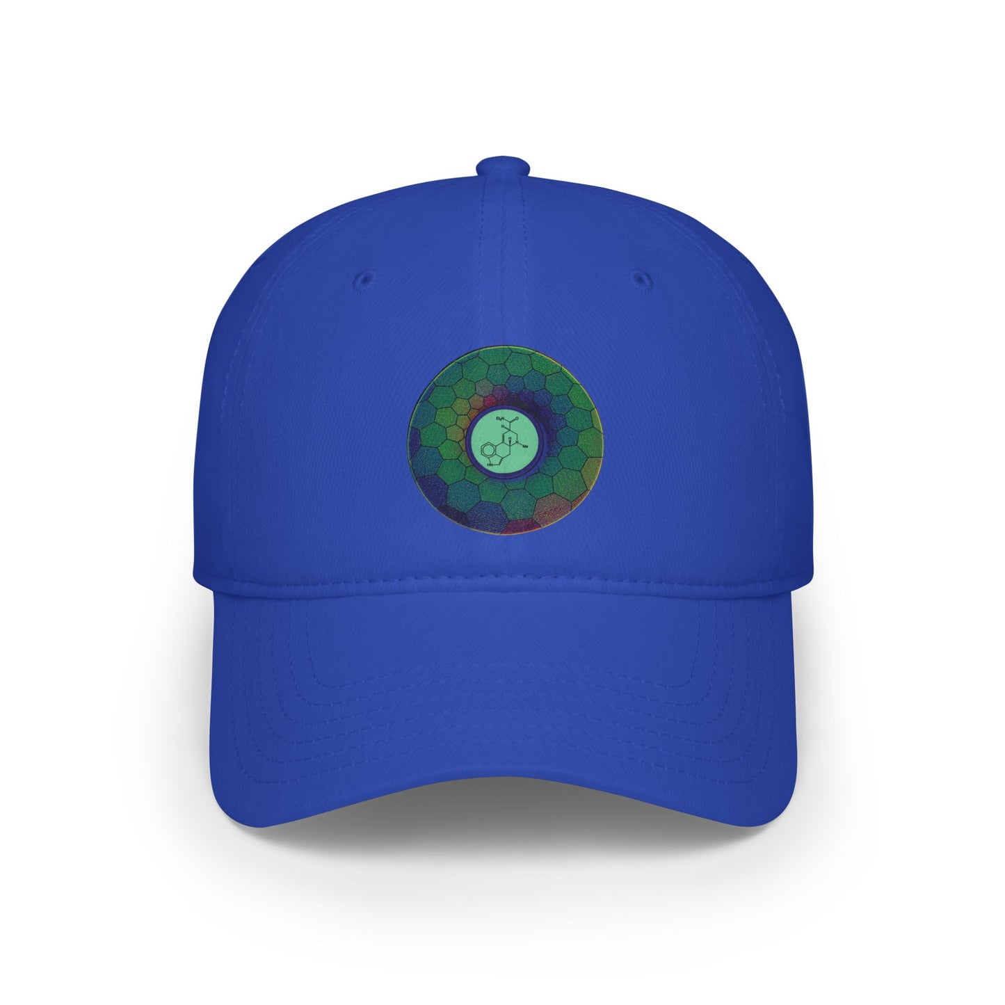 Lumpy Donut Baseball Cap - "Dr. Albert Hofmann" - variant 3 - green hexadonut w/