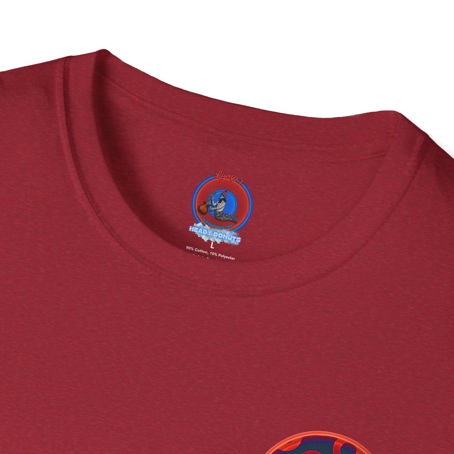 Classic Donut Tee - Unisex Soft-Style - "Wooked Cream - YEMSG Donut " -purple/red rustic paradox donut - variant 3