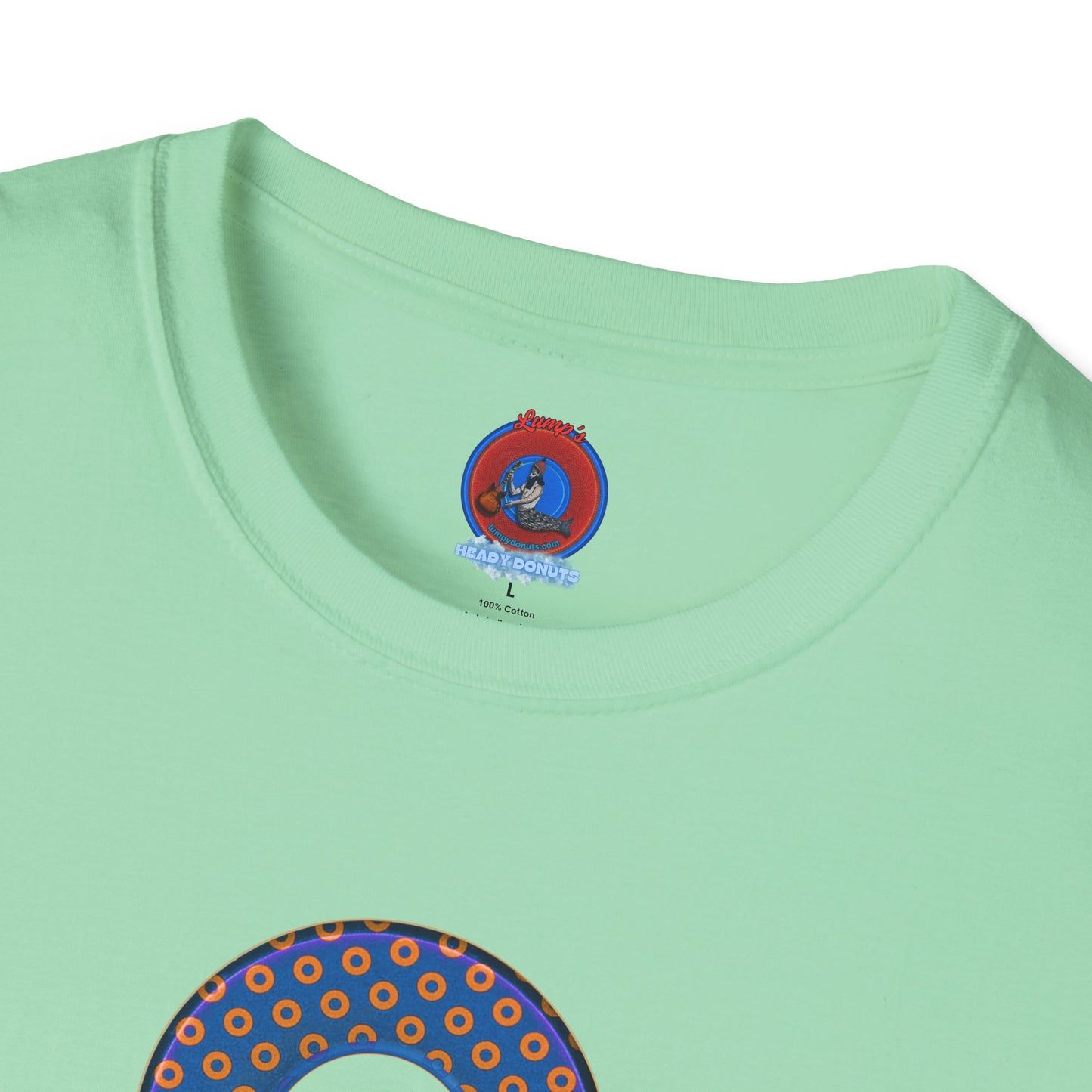 Plain Donuts/Unisex Soft-Style - "Plain Electric Paradoxical Donuts" - orange/blue donuts