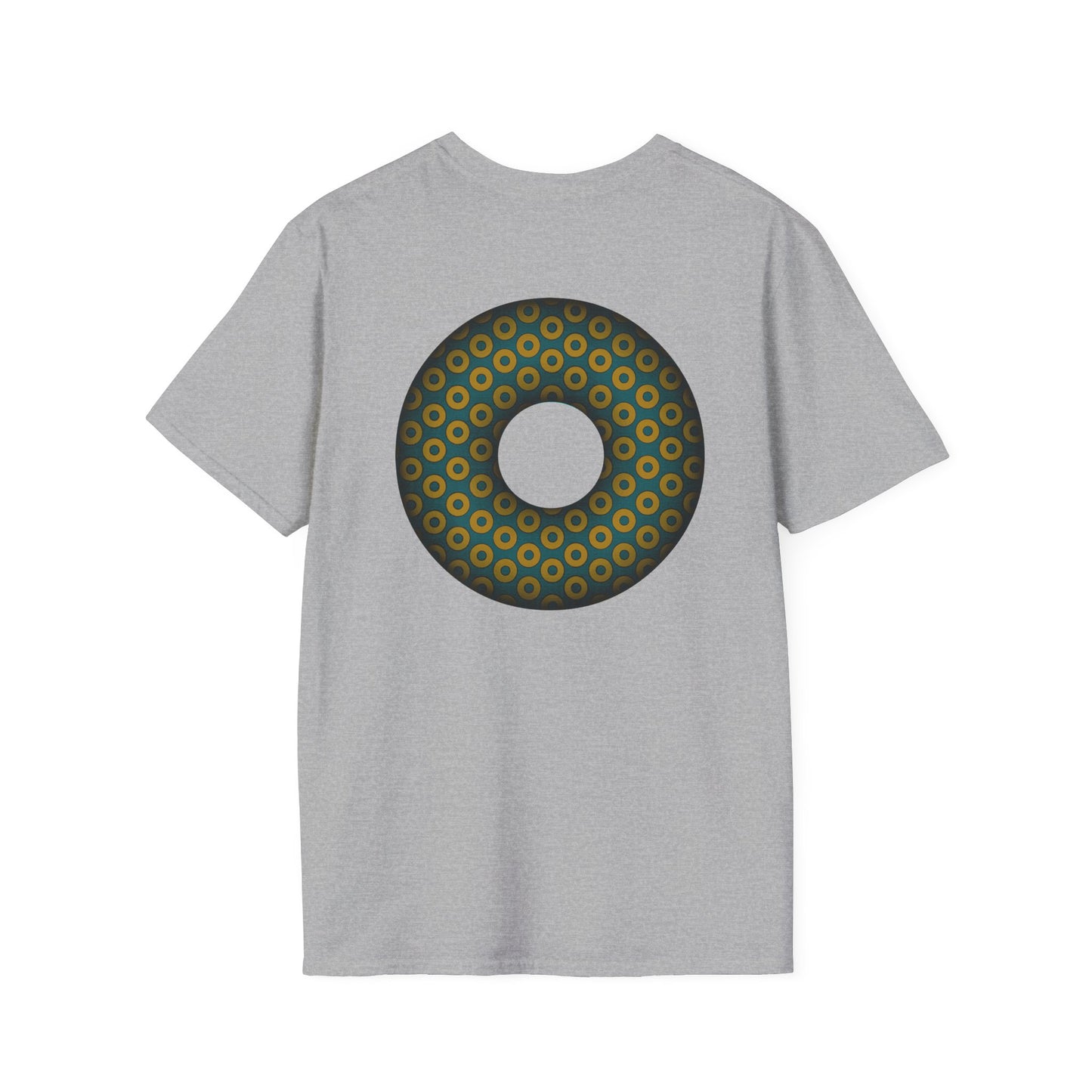 Plain Donuts/Unisex Soft-Style - "Plain Paradoxical Grided Donuts" - midnight gold/midnight teal donuts