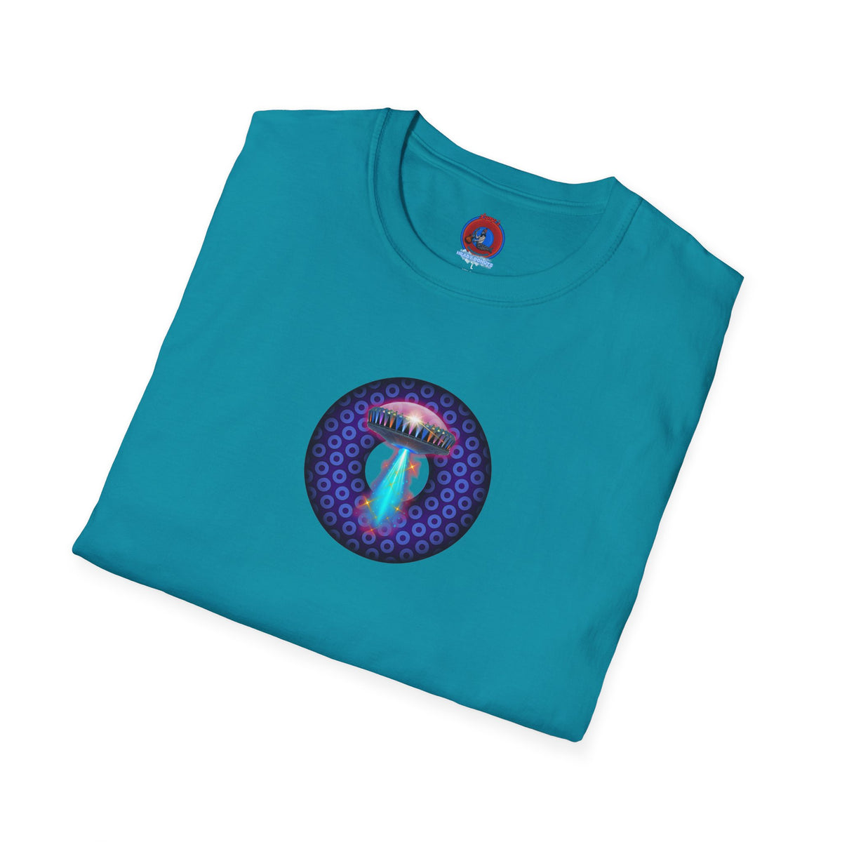 Classic Donut Tee - Unisex Soft-Style - "Donuts now Served on the Mothership" - series 1.0  - variant 5  - purple/violet paradoxical donut
