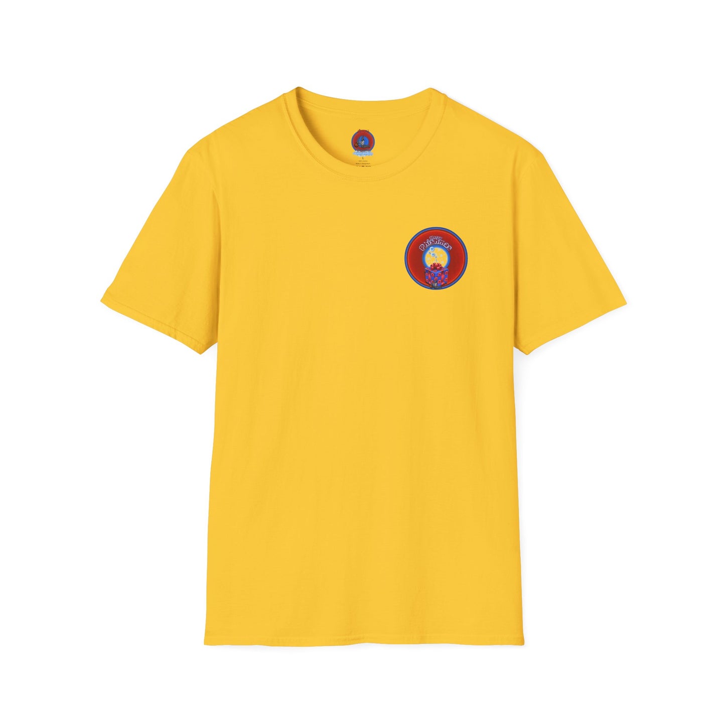 Classic Donut Tee - Unisex Soft-Style - "Phishmas Caroler's Tee " - vivid red/blue donut - variant 3