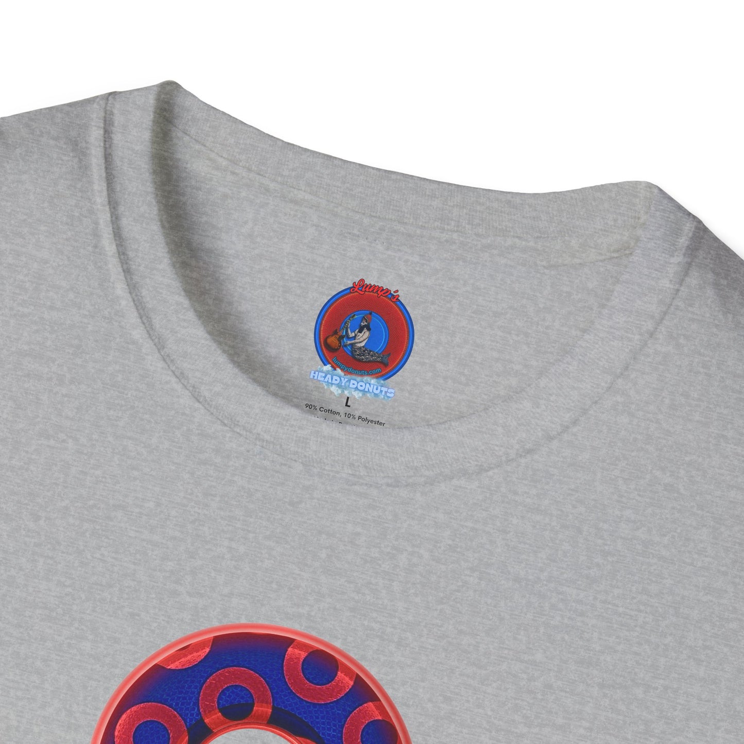 Plain Donuts/Unisex Soft-Style - "Plain Rustic Paradoxical Donuts" - red/ blue donuts