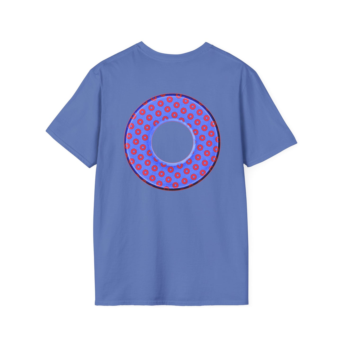 Plain Donuts/Unisex Soft-Style - "Plain Electric Paradoxical Donuts" - light royal blue/red donuts