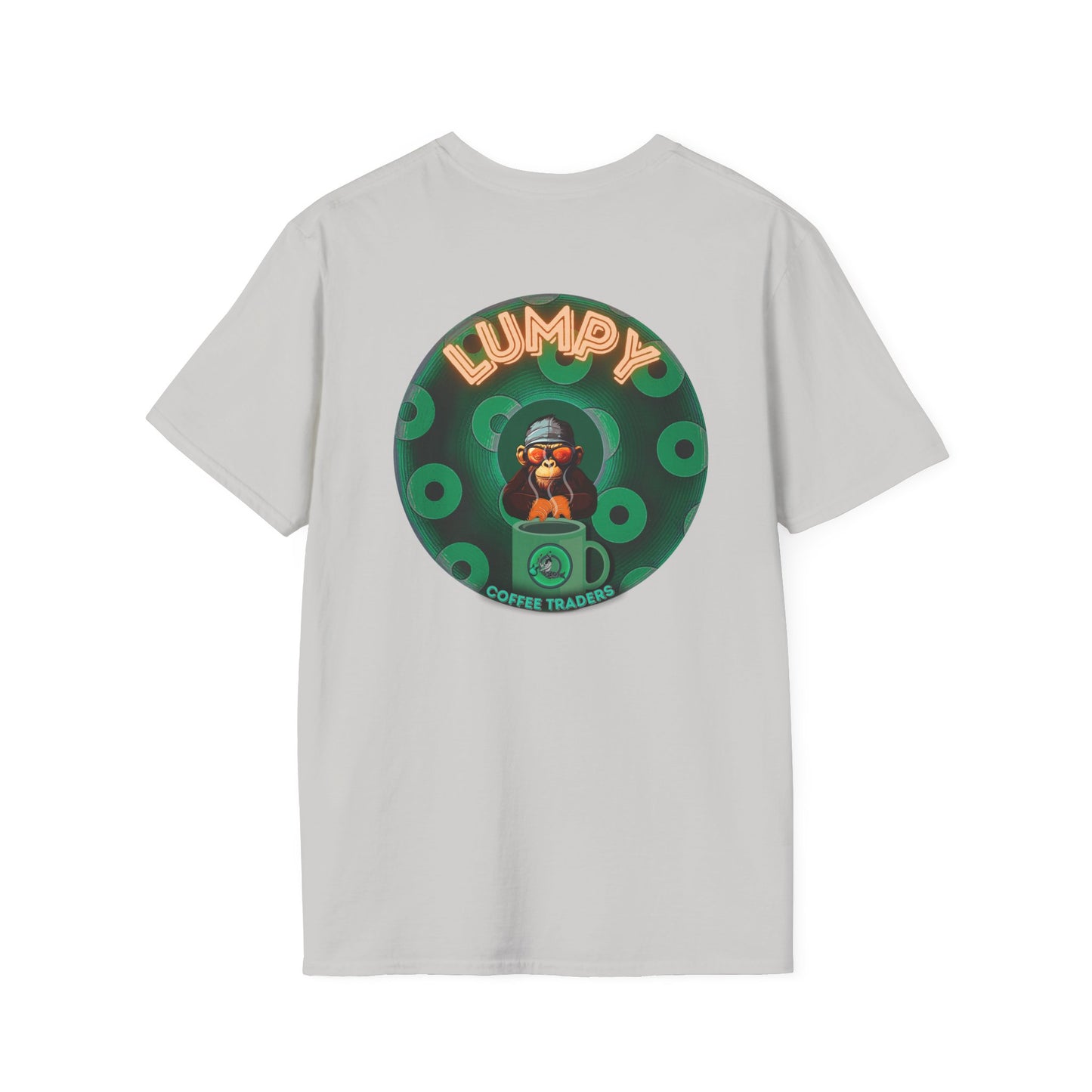 Lumpy Coffee Traders Tee - Unisex Soft-Style - "Taboo, taboot!" - paradoxical logo donut - variant 1