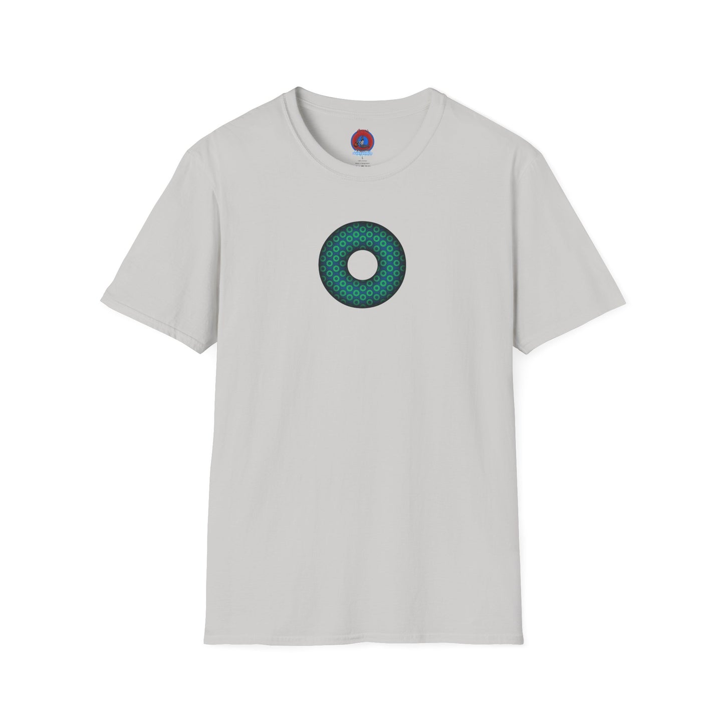Plain Donuts/Unisex Soft-Style - "Plain Paradoxical Grided Donuts" - light green/midnight teal donuts