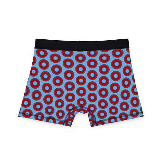 Men's Donut Boxers - red vivid donuts w/sky blue background