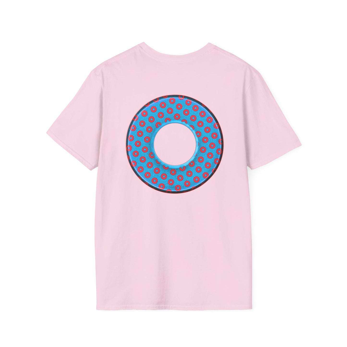 Plain Donuts/Unisex Soft-Style - "Plain Electric Paradoxical Donuts" - light blue/red donuts