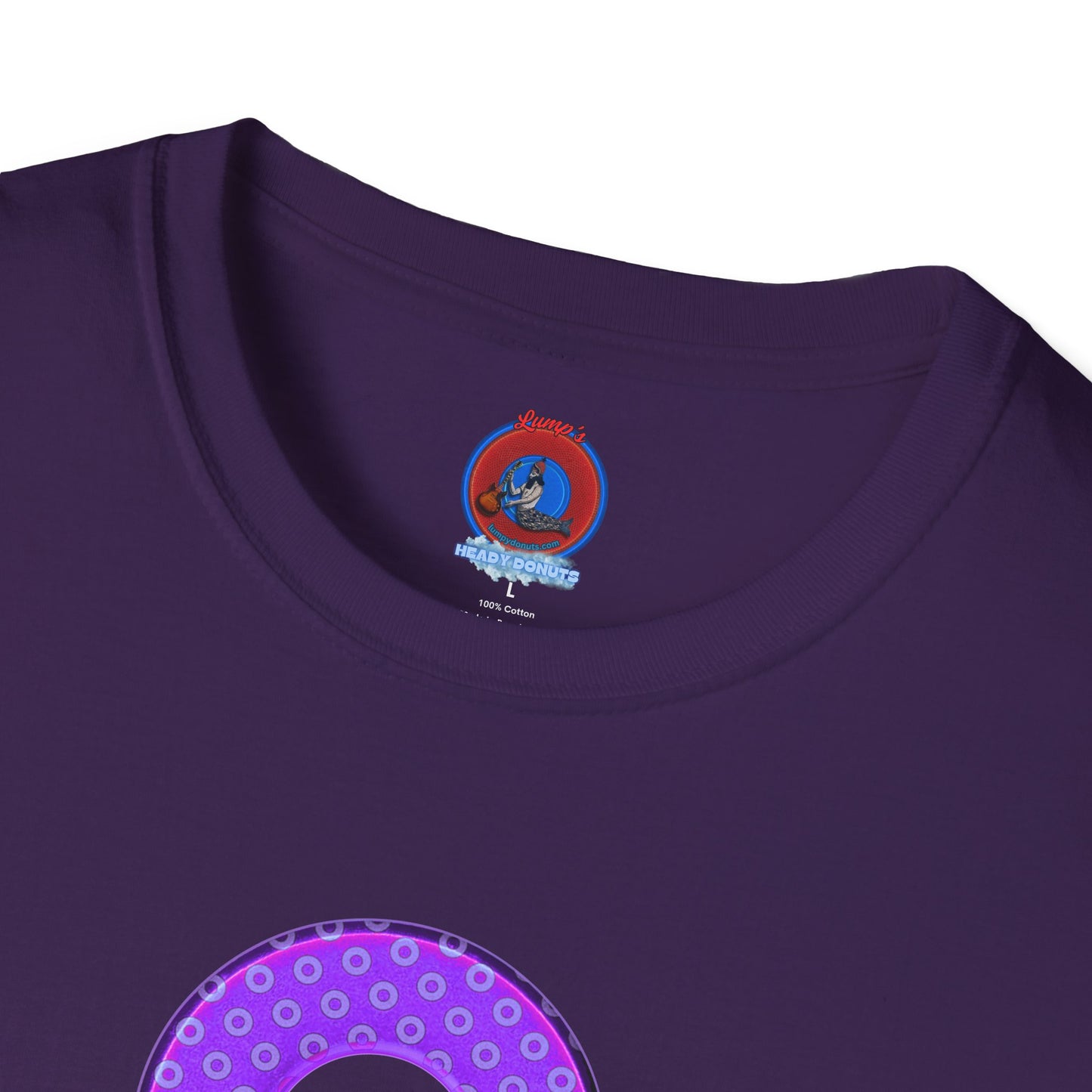 Plain Donuts/Unisex Soft-Style - "Plain Electric Paradoxical Donuts" - bright purple/light purple donuts